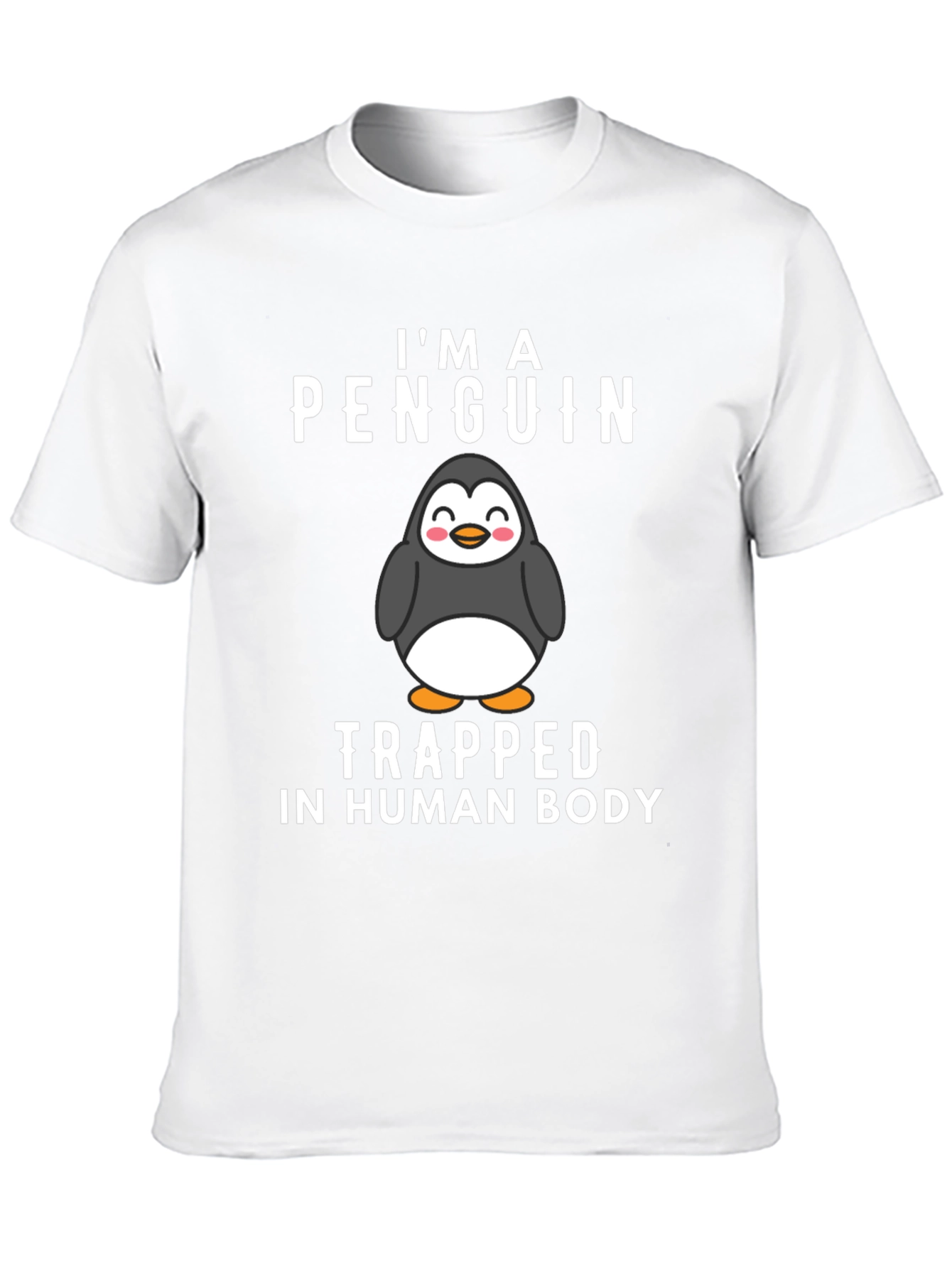 Penguin Trapped in Human Body Graphic T-Shirt
