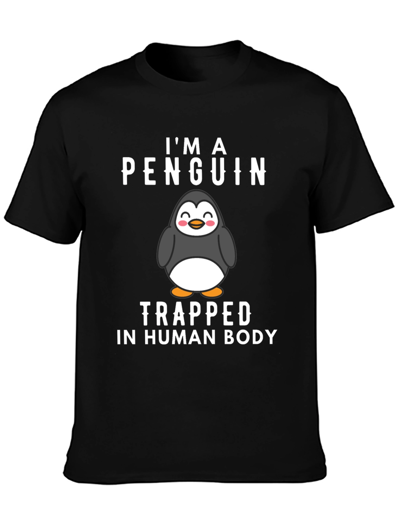 Penguin Trapped in Human Body Graphic T-Shirt