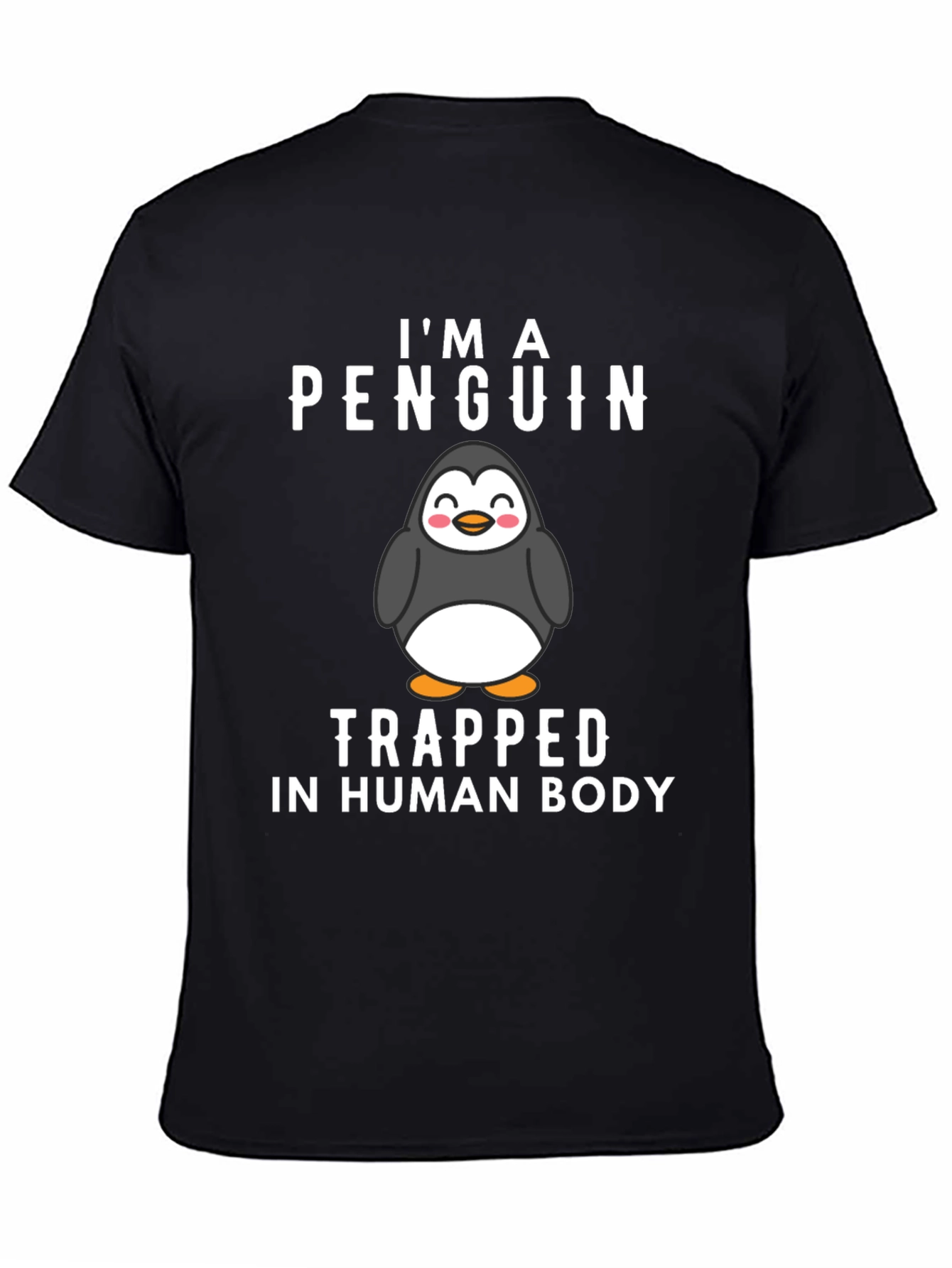 Penguin Trapped in Human Body Graphic T-Shirt