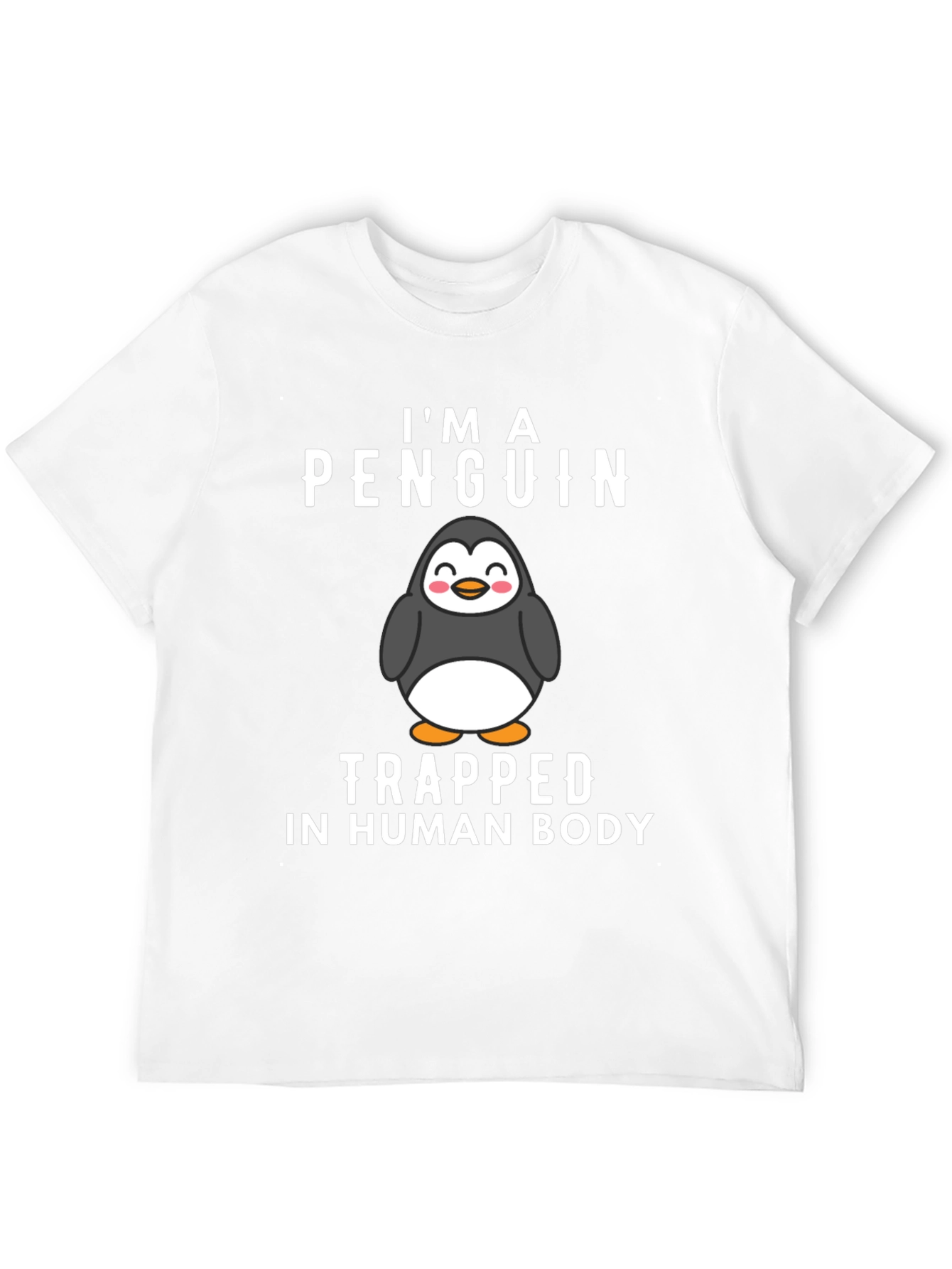 Penguin Trapped in Human Body Graphic T-Shirt