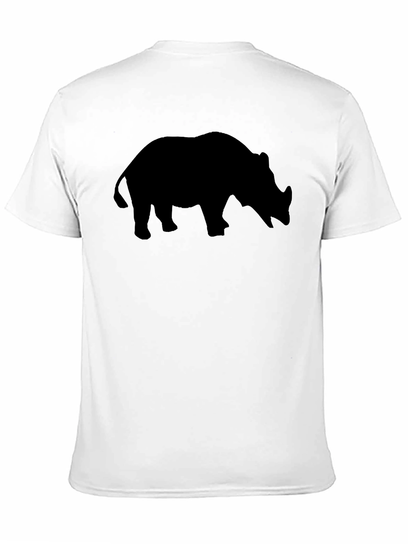 Rhino Silhouette T-Shirt - Black Cotton Tee