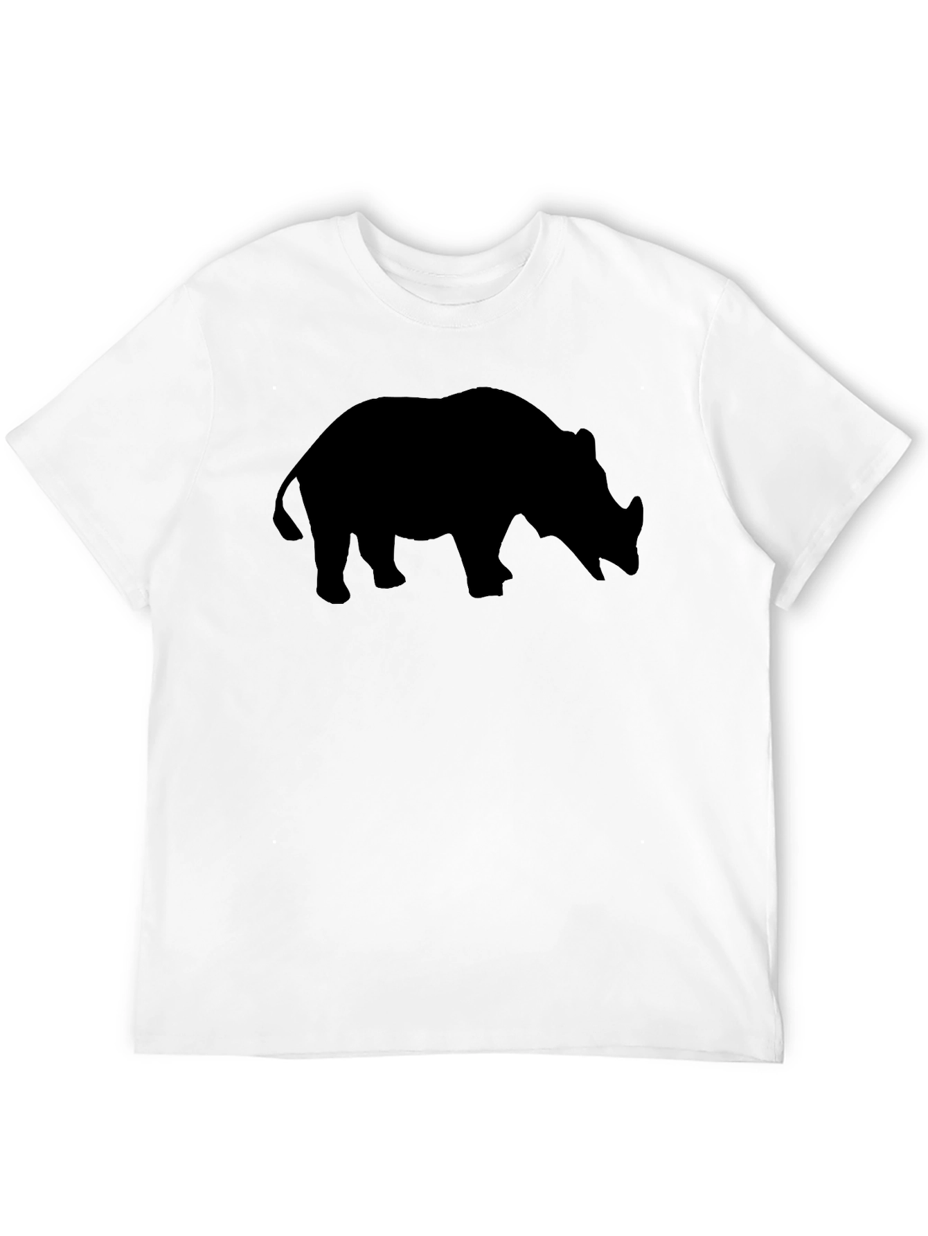 Rhino Silhouette T-Shirt - Black Cotton Tee