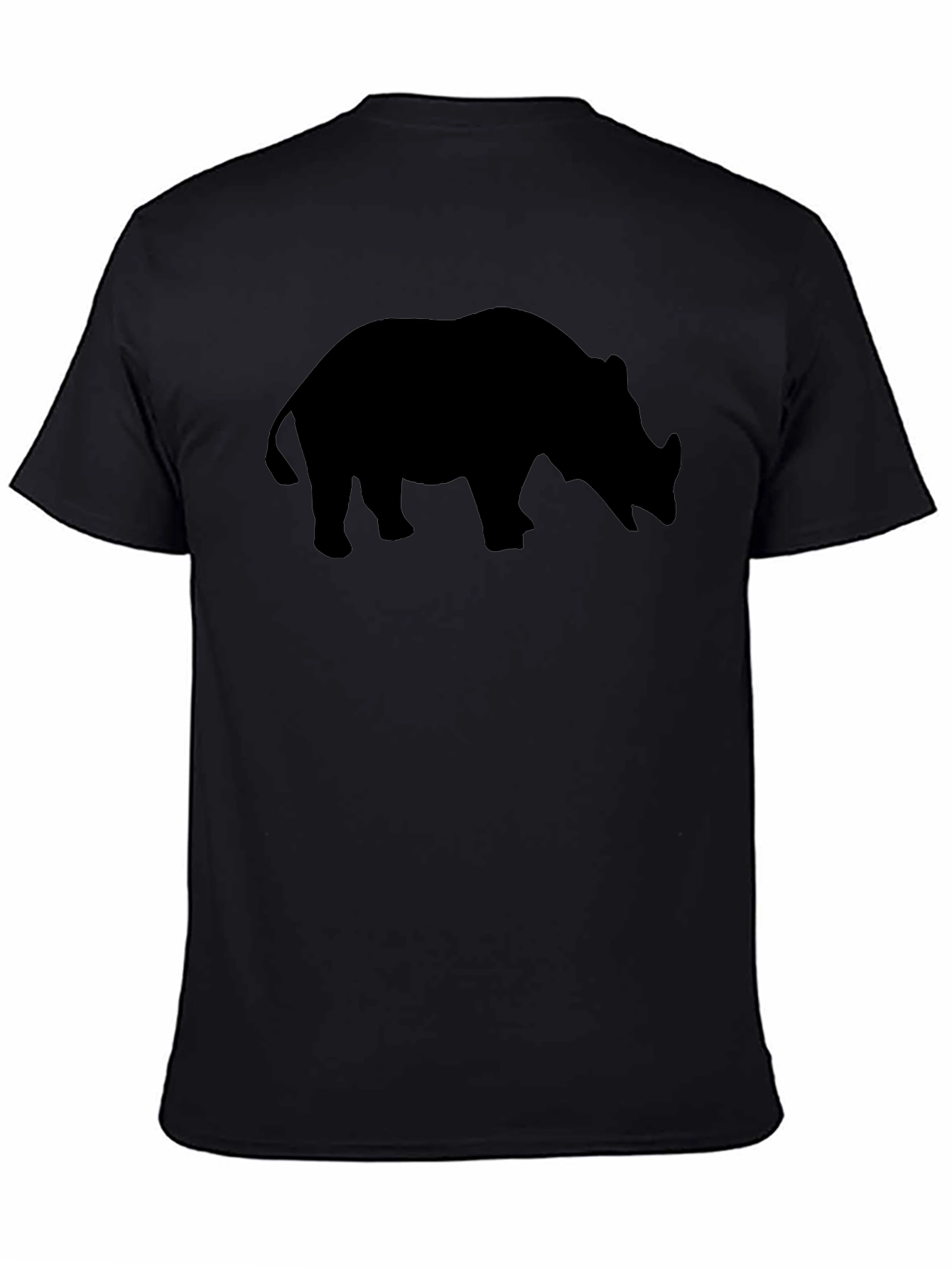 Rhino Silhouette T-Shirt - Black Cotton Tee