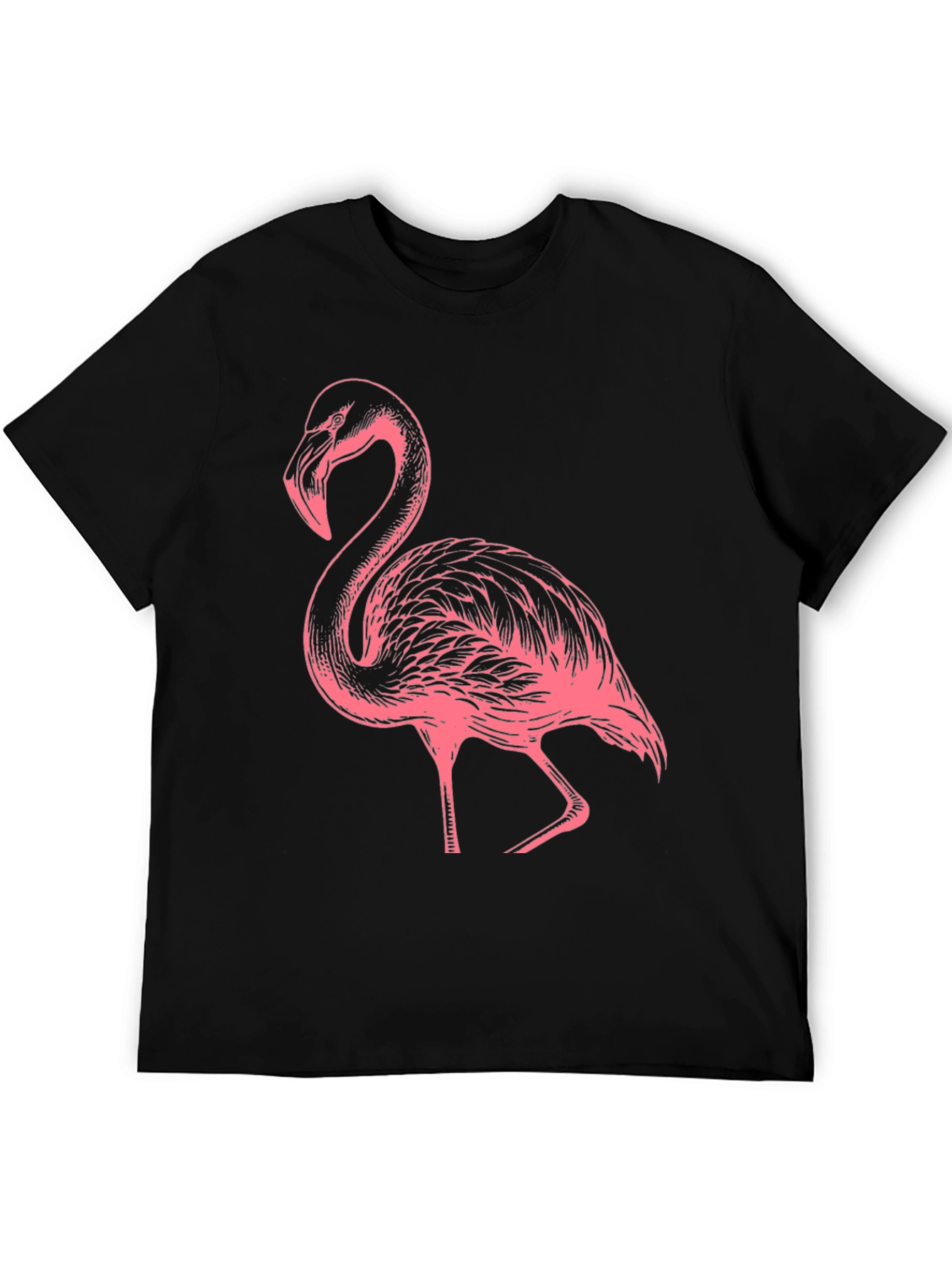 Flamingo Graphic Tee - Black Casual Shirt