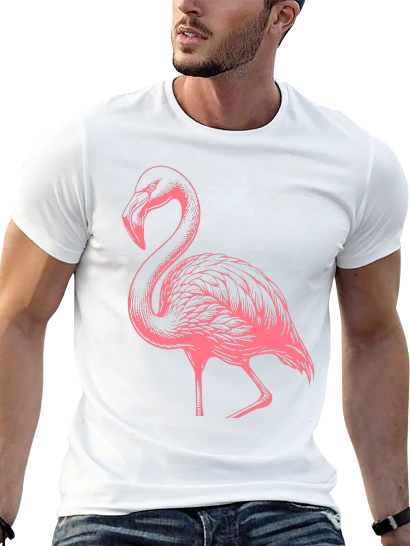 Flamingo Graphic Tee - Black Casual Shirt