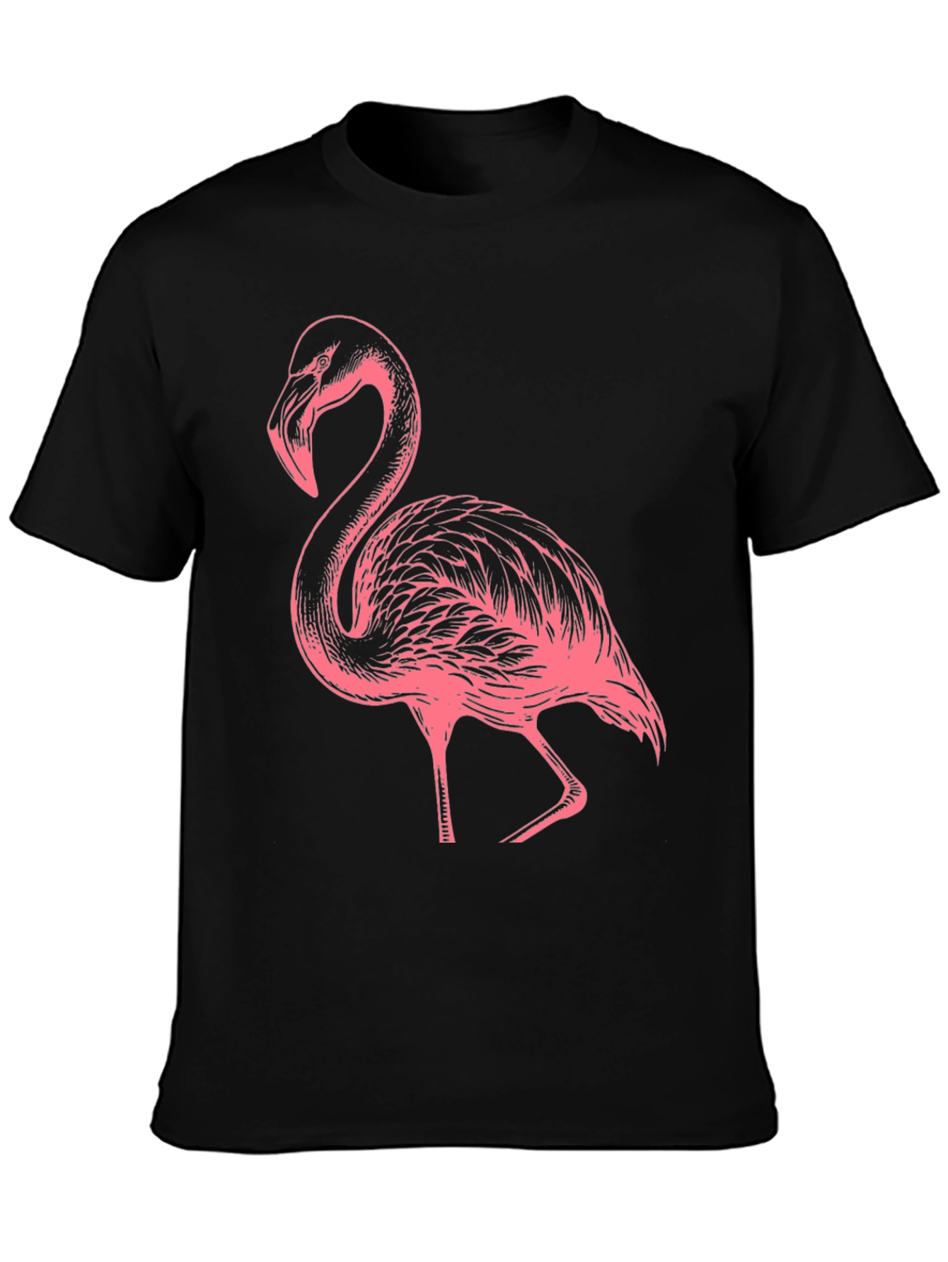 Flamingo Graphic Tee - Black Casual Shirt