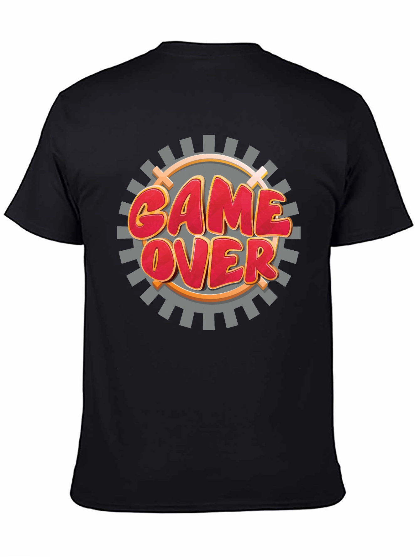 Game Over Graphic Black T-Shirt for Gamers