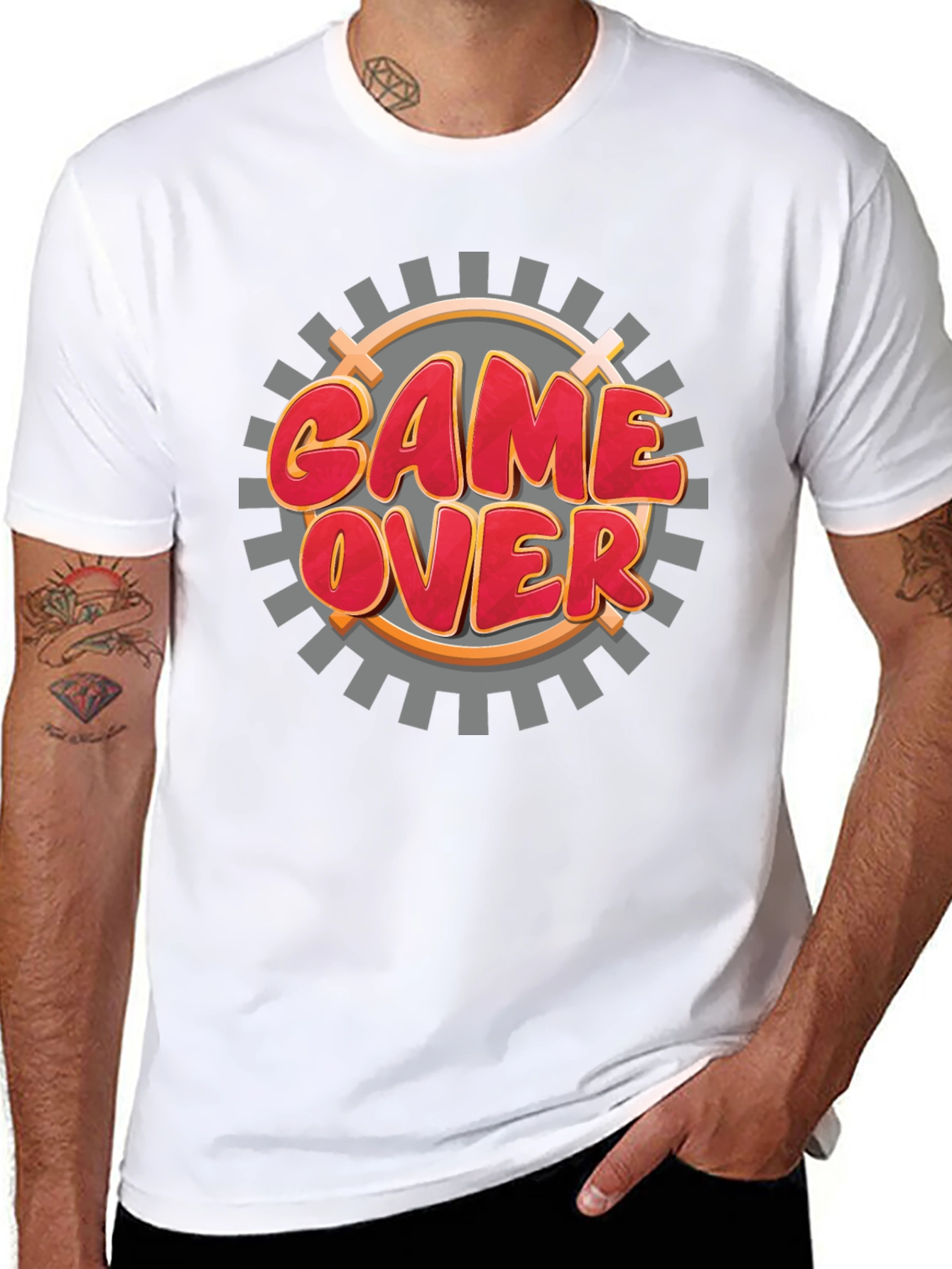Game Over Graphic Black T-Shirt for Gamers