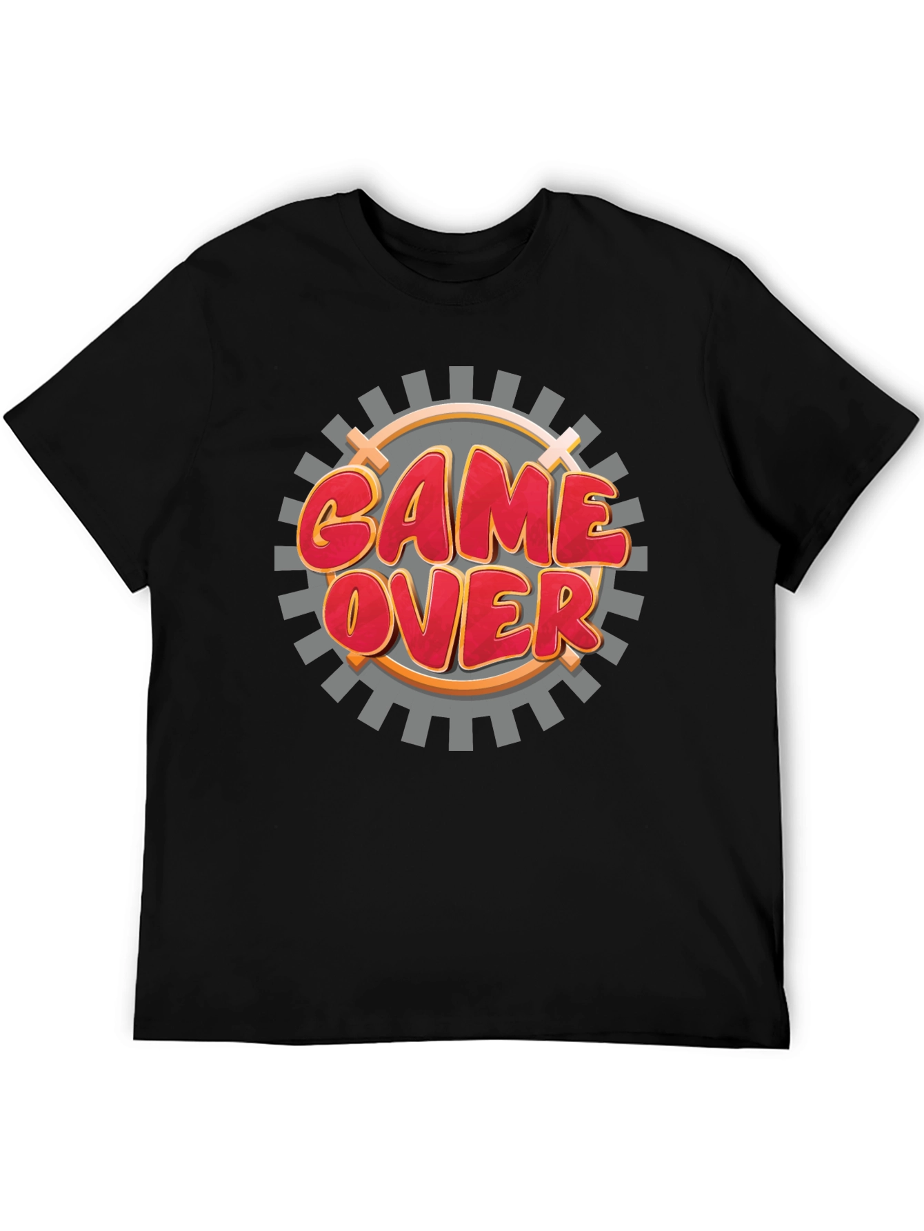 Game Over Graphic Black T-Shirt for Gamers