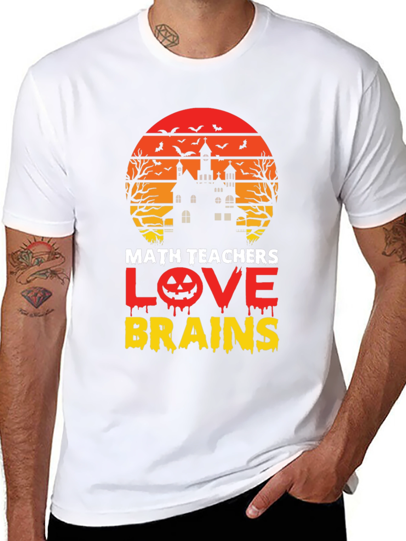 Math Teachers Love Brains Halloween T-Shirt