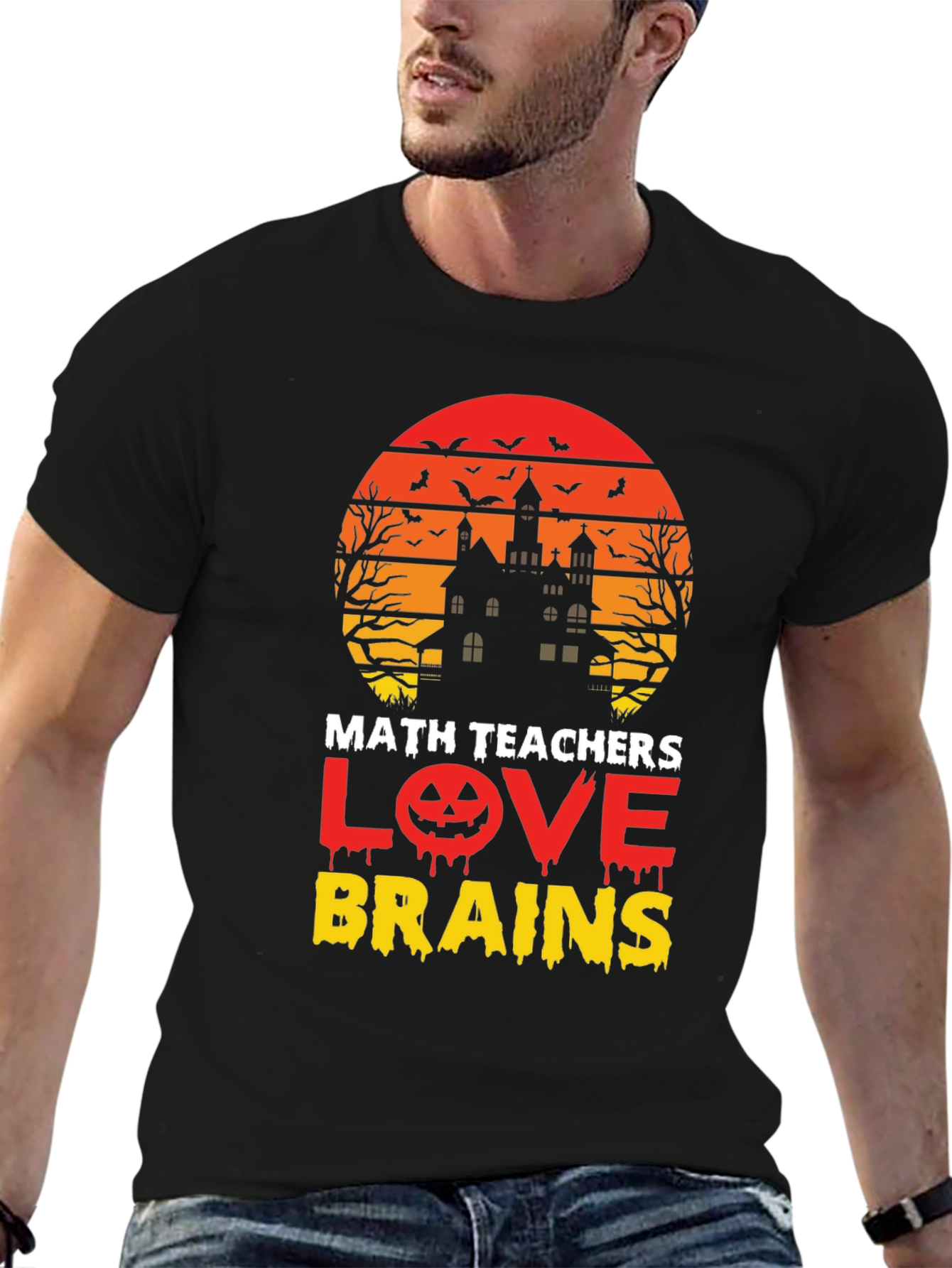 Math Teachers Love Brains Halloween T-Shirt