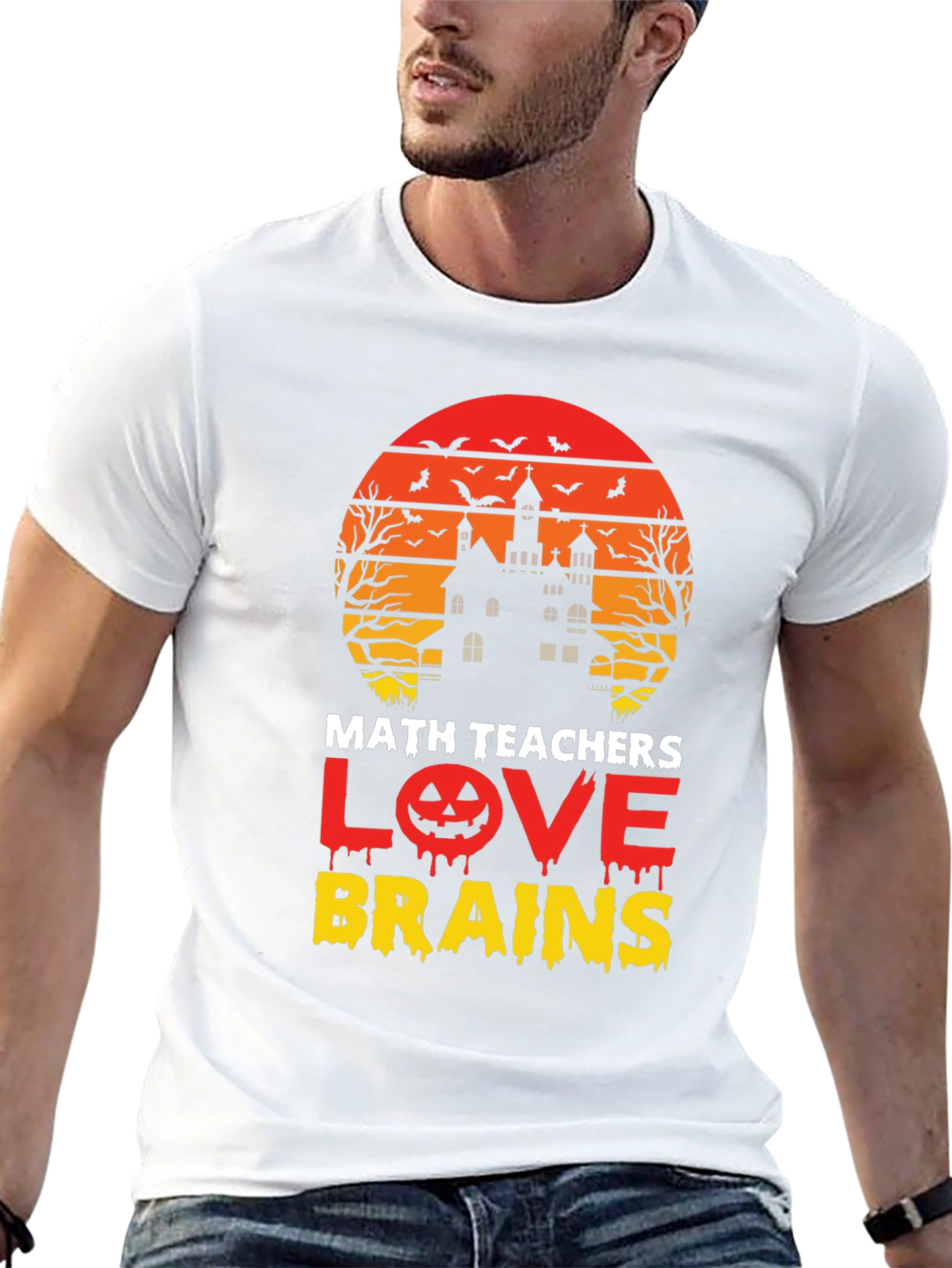 Math Teachers Love Brains Halloween T-Shirt