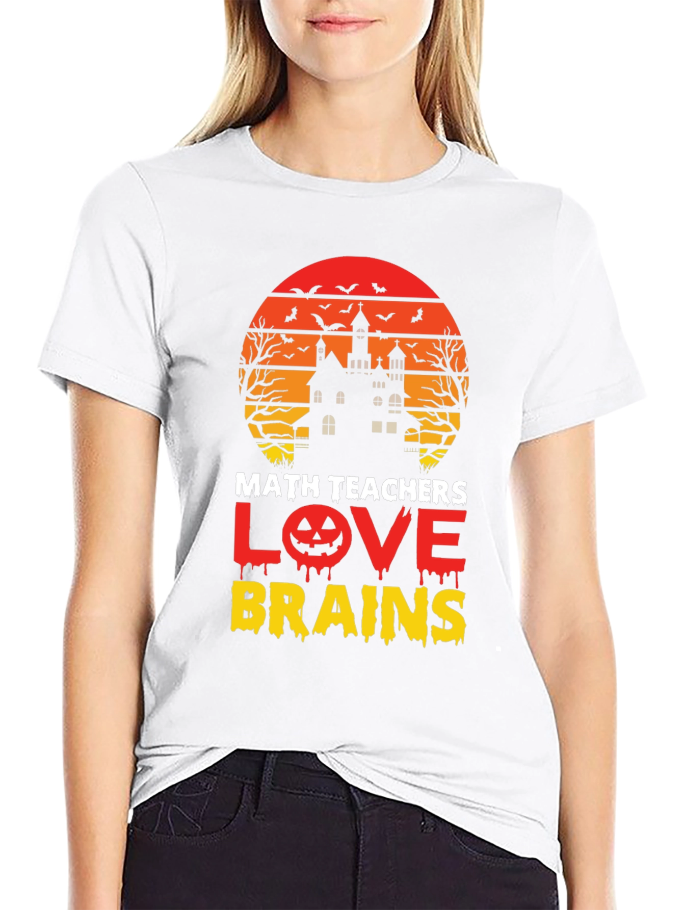 Math Teachers Love Brains Halloween T-Shirt