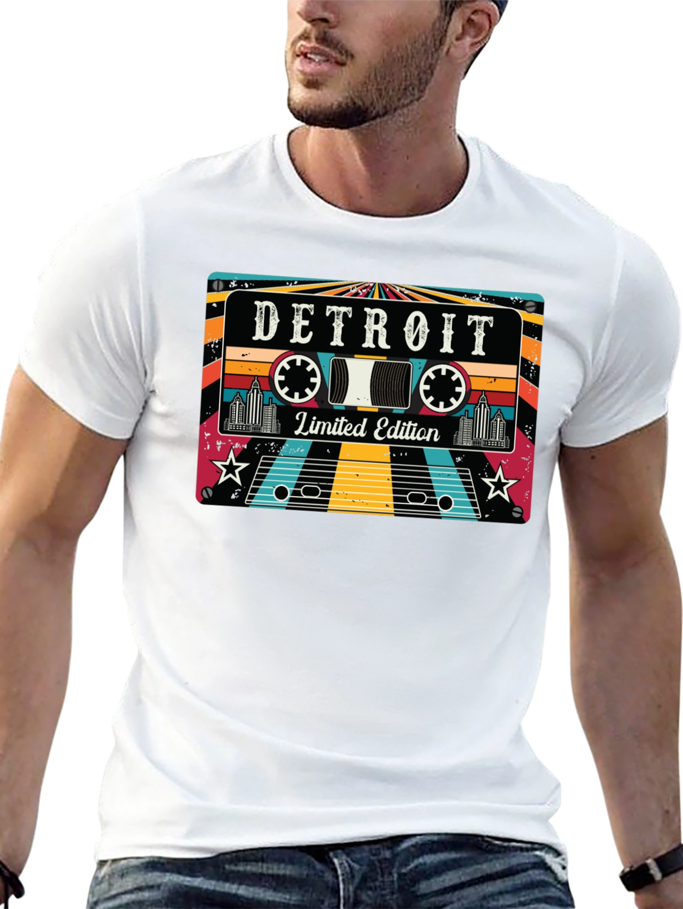 Detroit Limited Edition Retro Cassette Tape T-Shirt