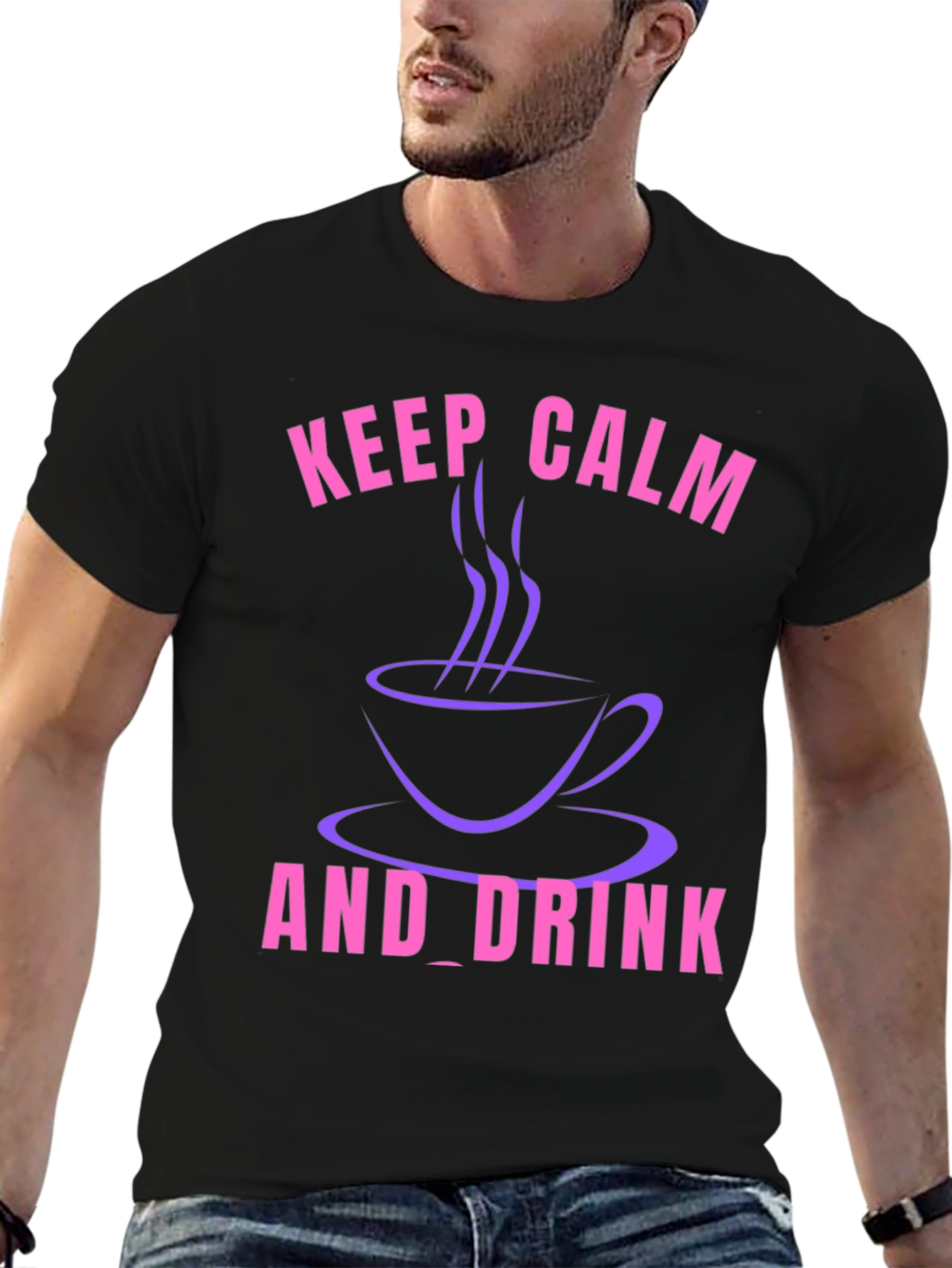 Keep Calm and Drink T-Shirt - Coffee Lover Tee