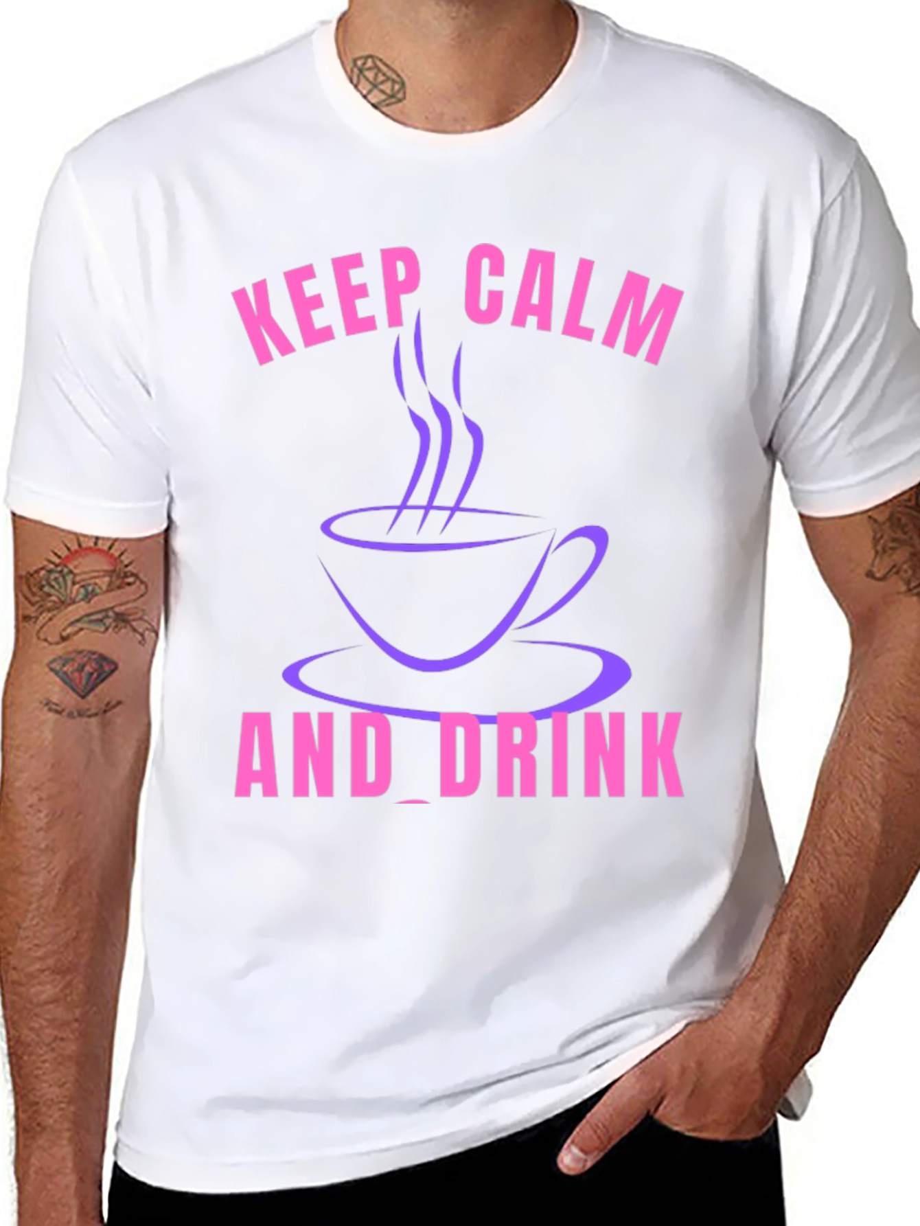 Keep Calm and Drink T-Shirt - Coffee Lover Tee