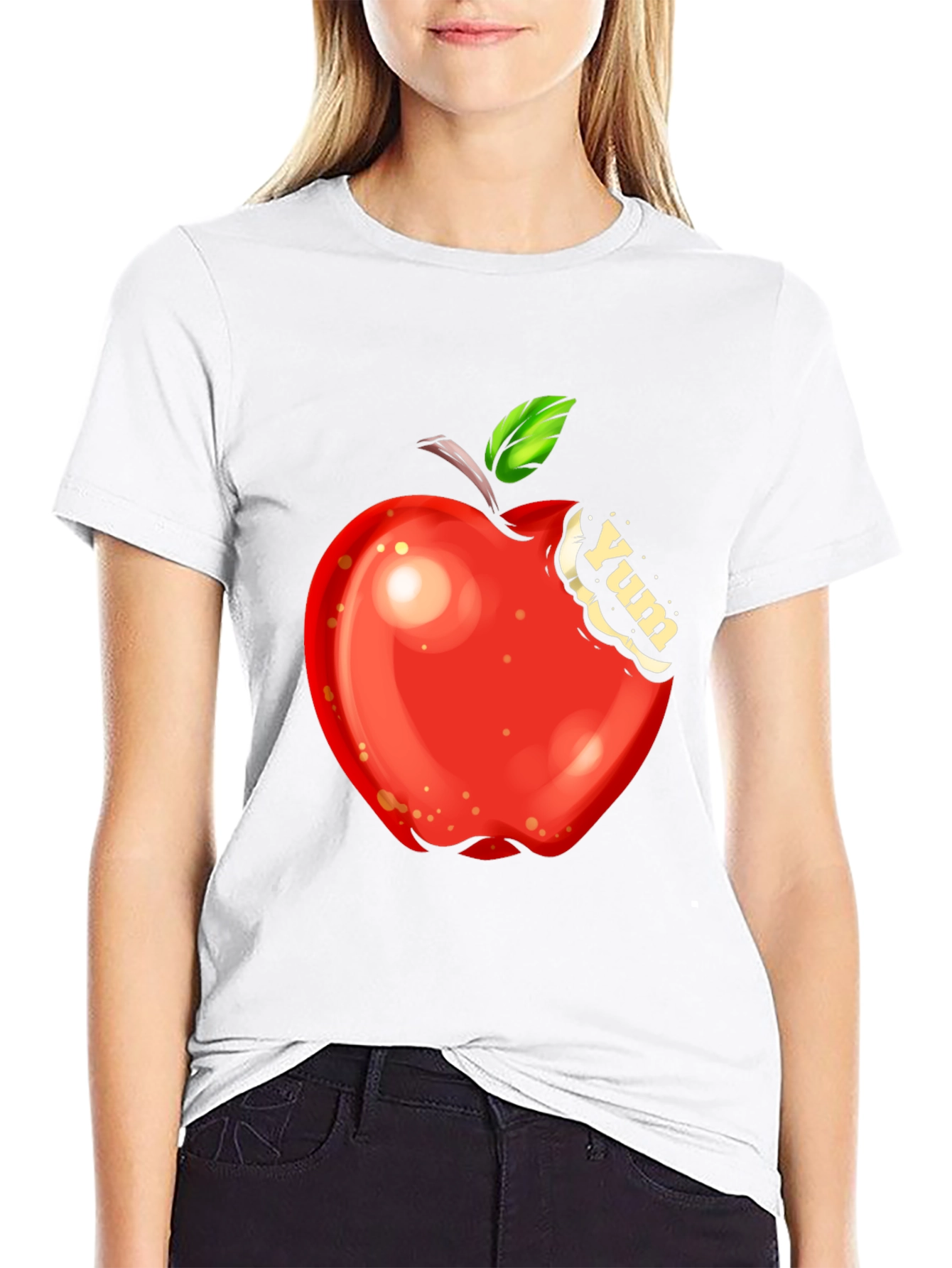 Yum Apple Graphic Tee - Bite into Style!