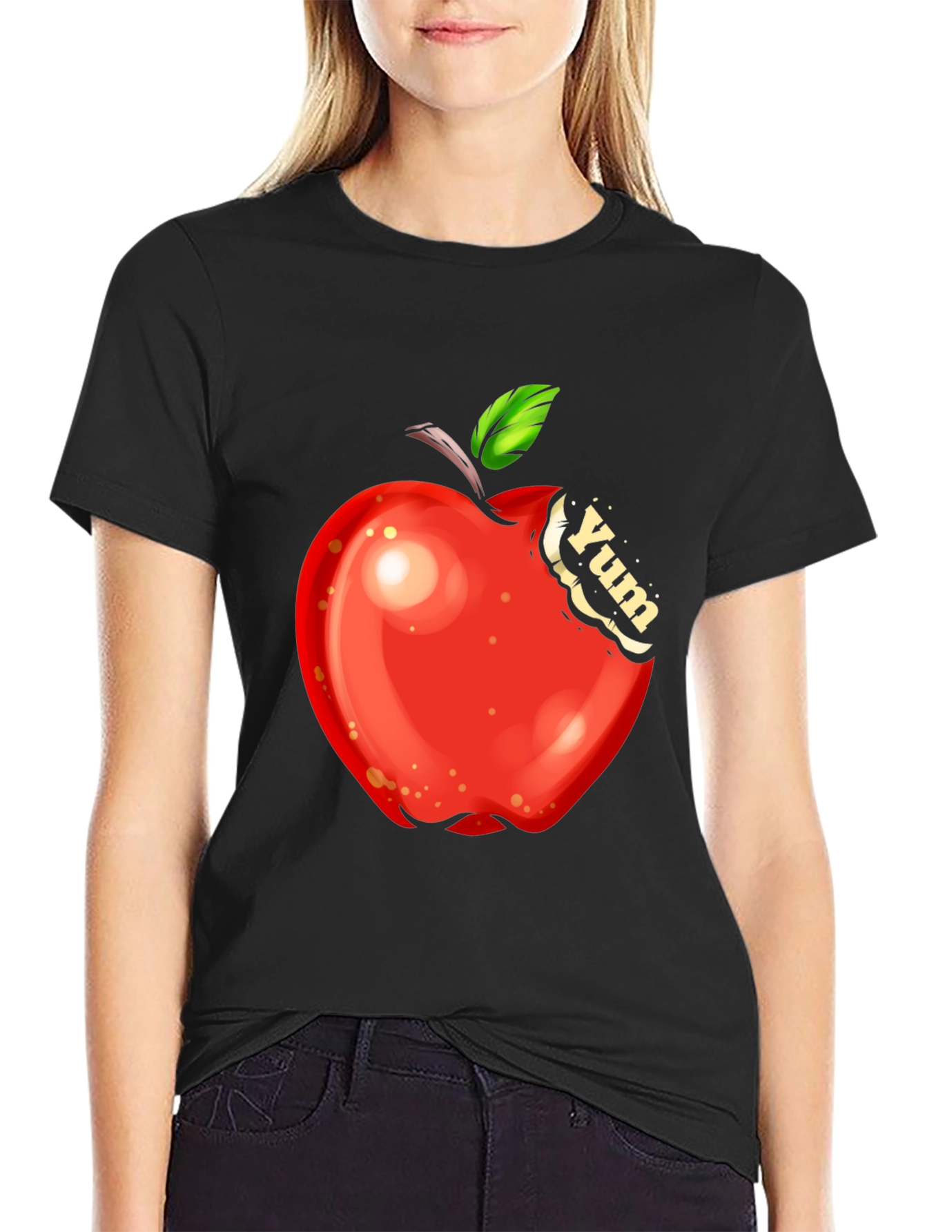 Yum Apple Graphic Tee - Bite into Style!