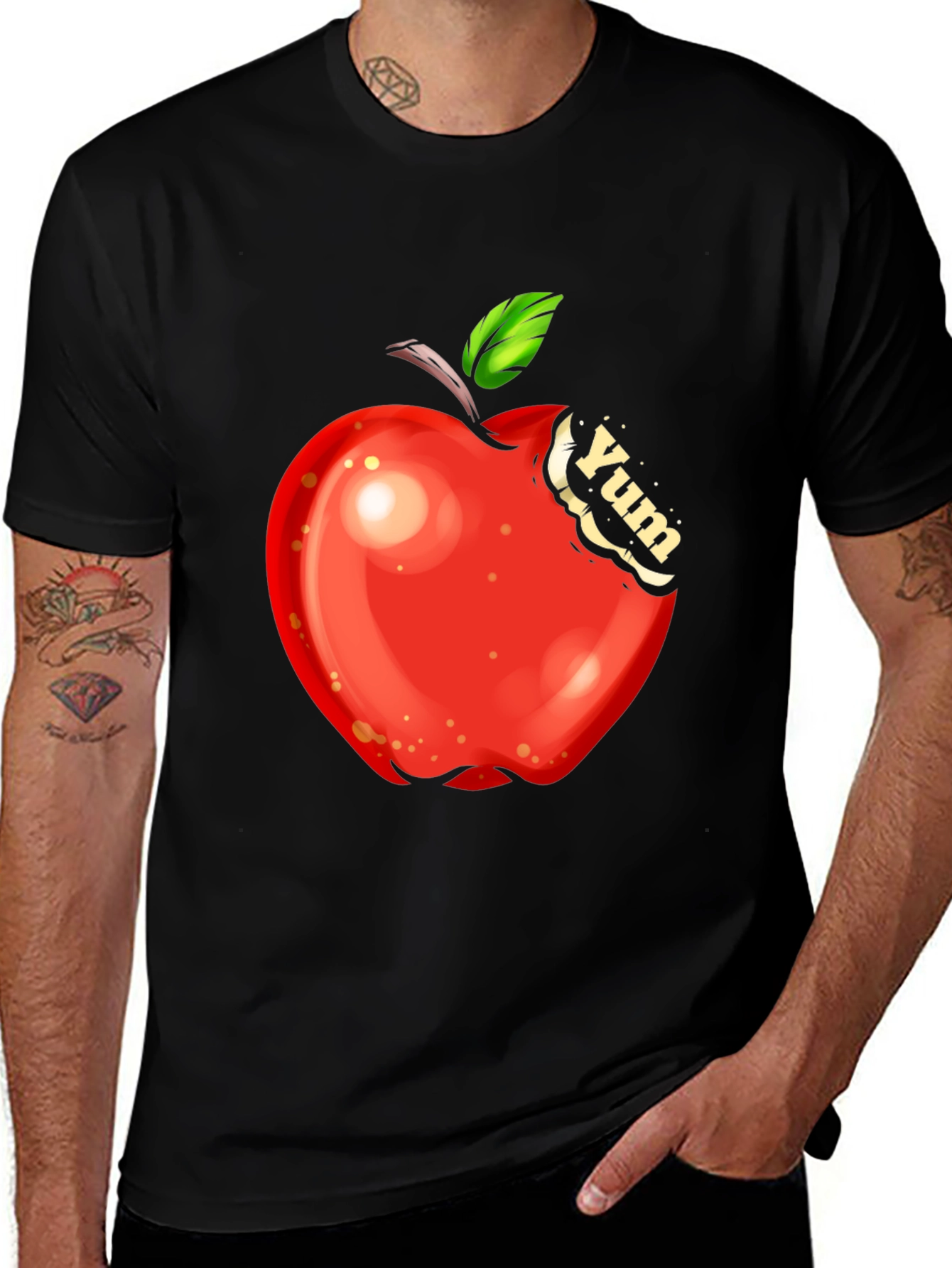 Yum Apple Graphic Tee - Bite into Style!
