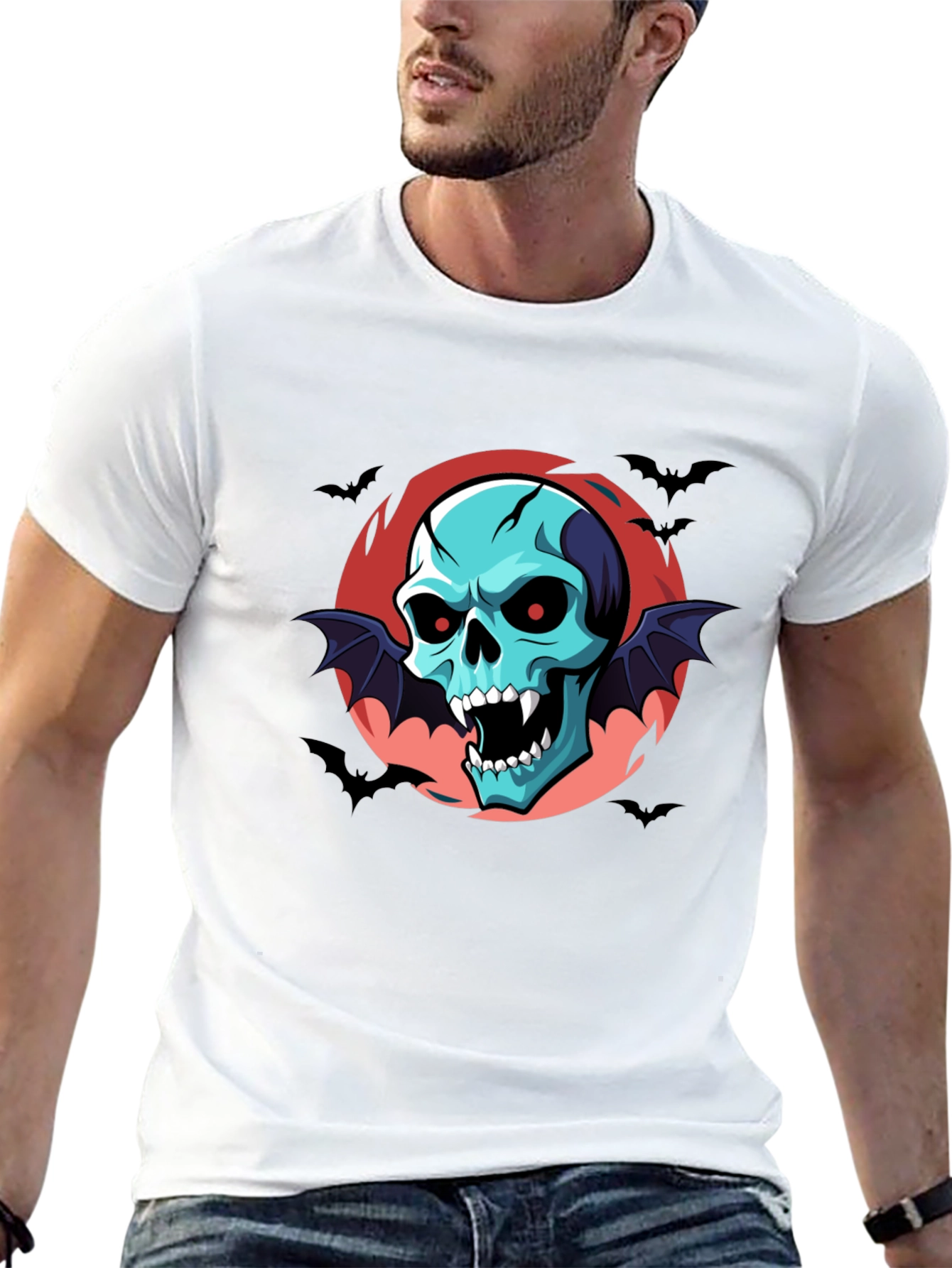 Skull Vampire Bats T-Shirt - Halloween Style