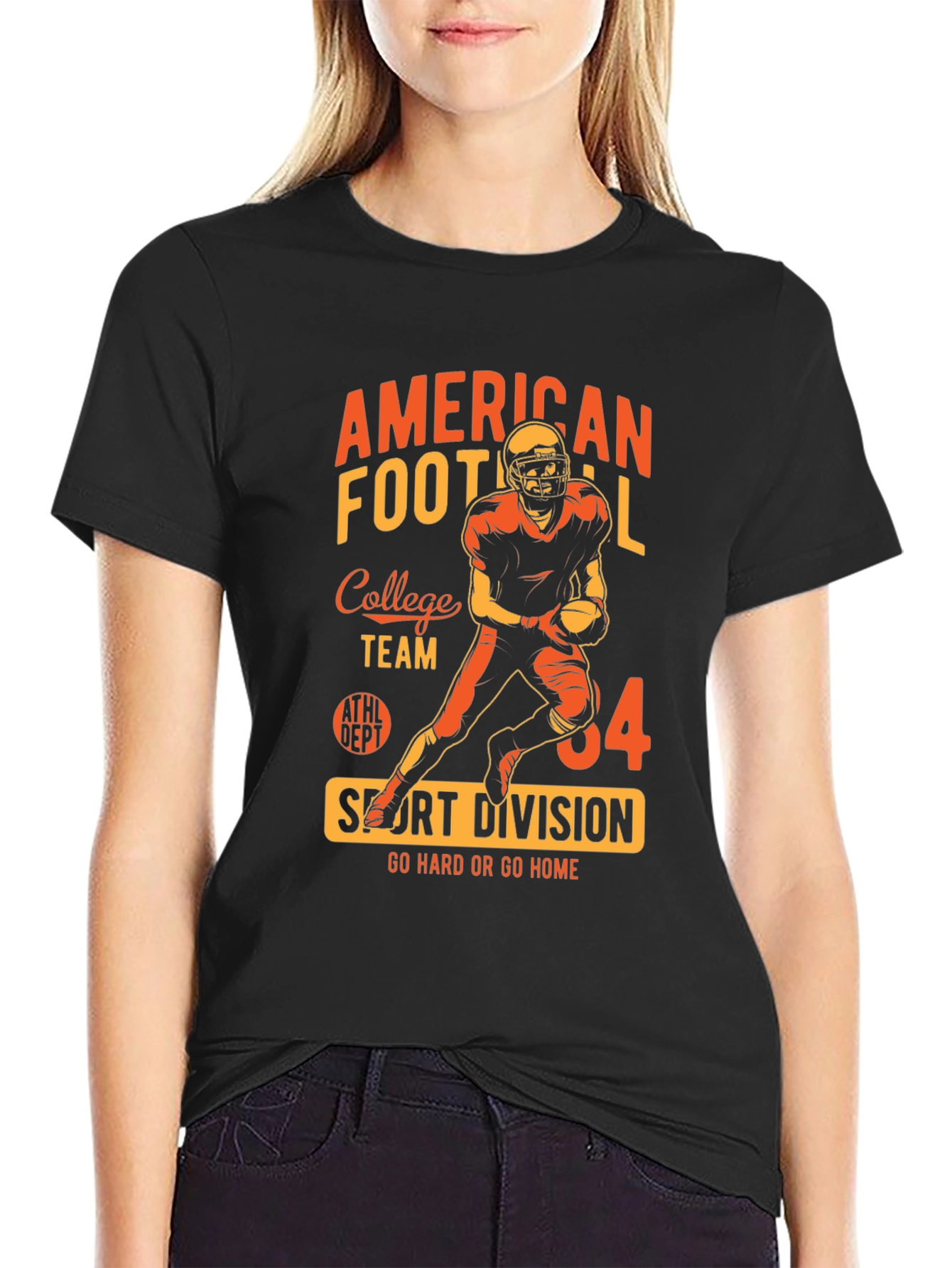 American Football Graphic Black T-Shirt