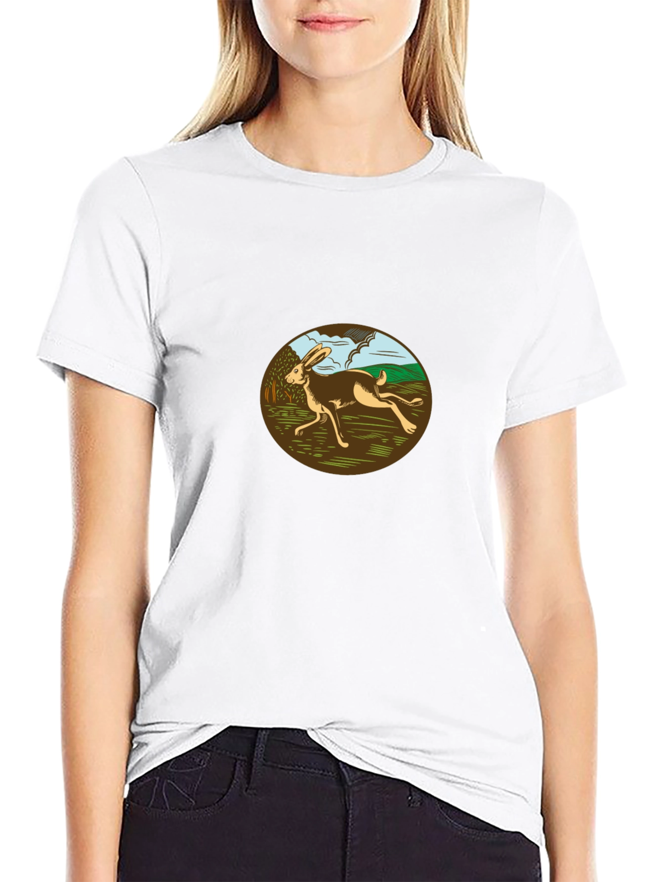 Running Hare Graphic Tee - Black