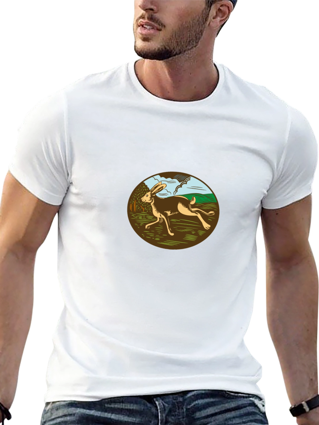 Running Hare Graphic Tee - Black
