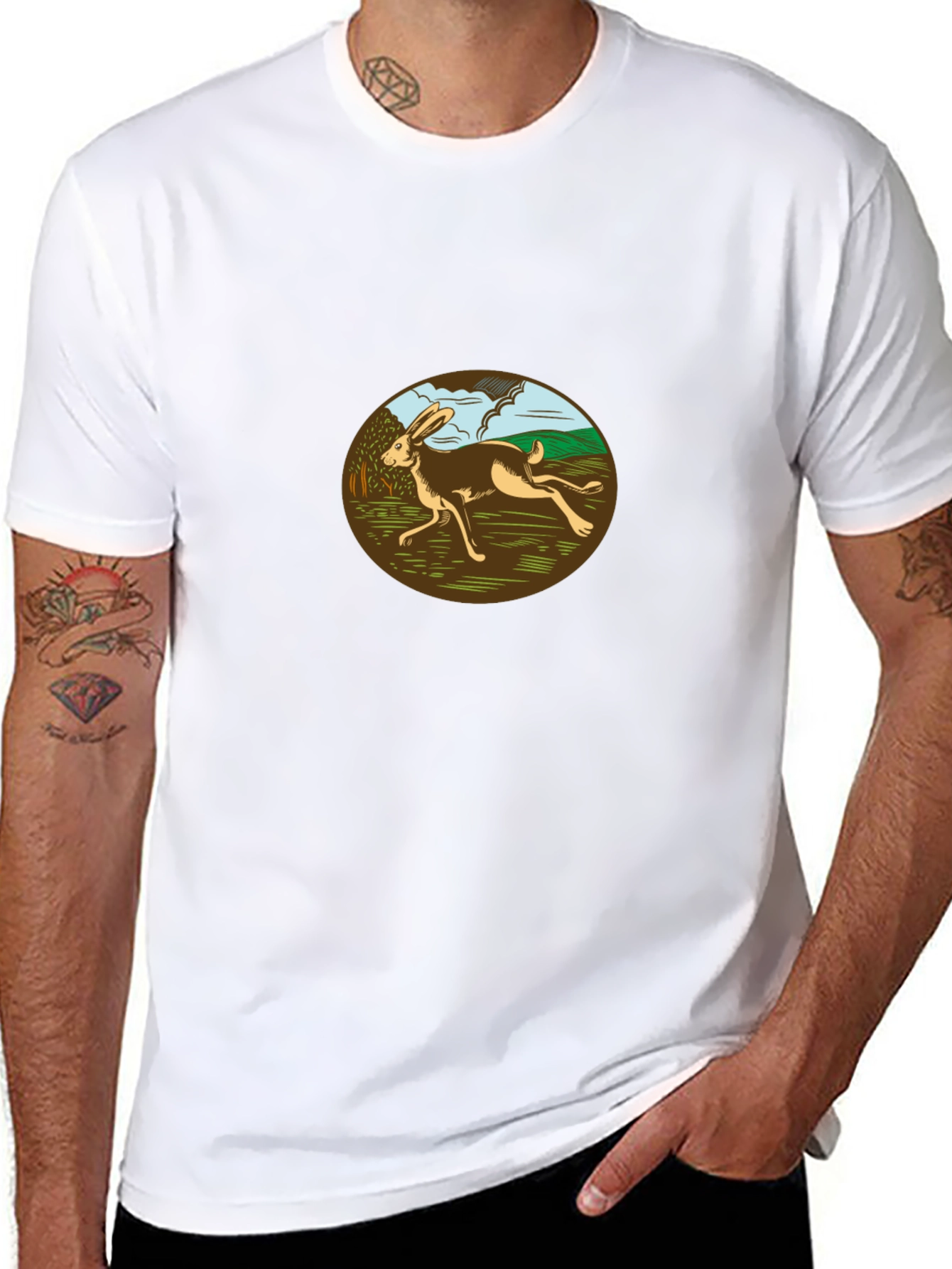Running Hare Graphic Tee - Black