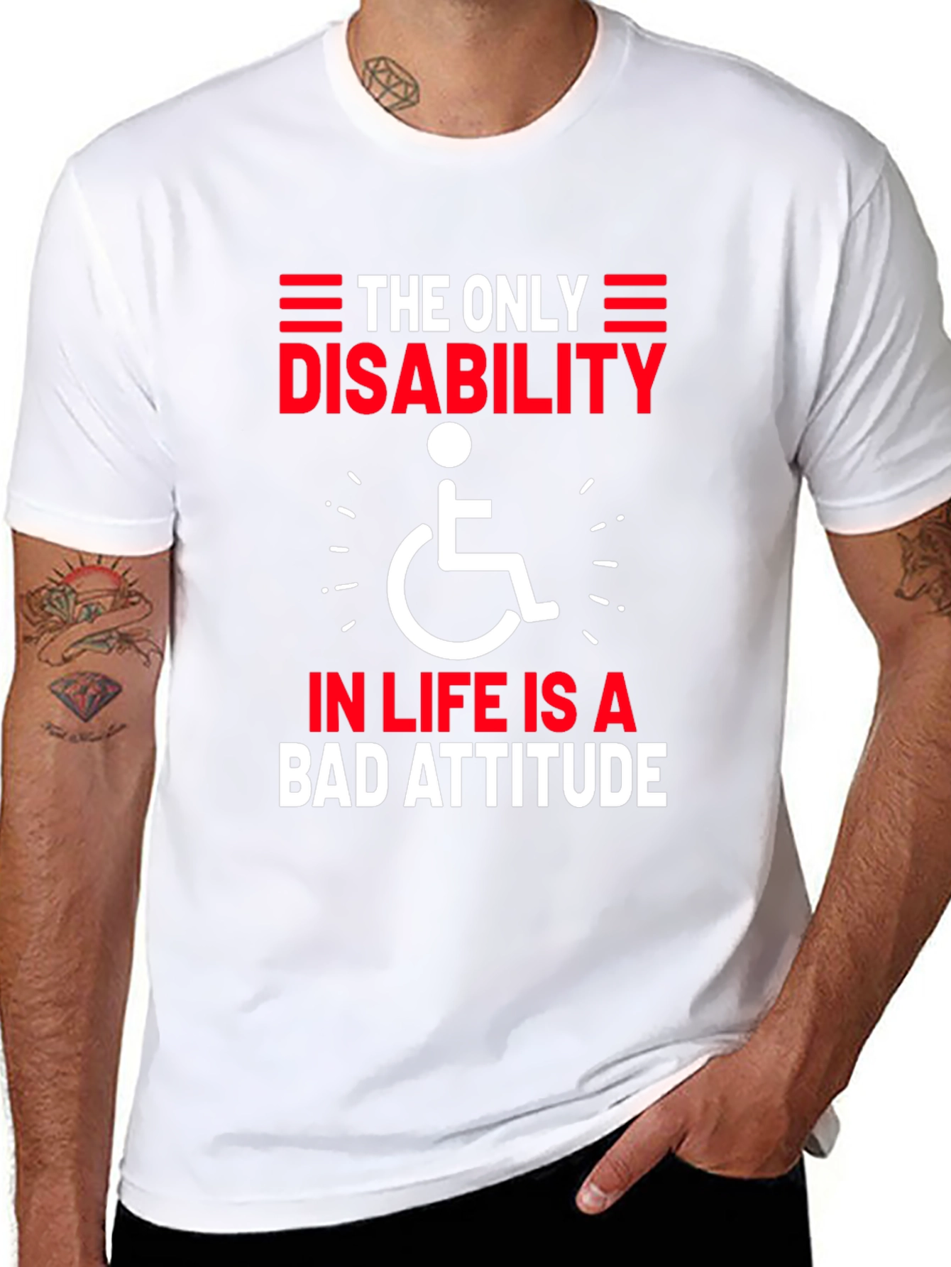 Disability Attitude T-Shirt Black Graphic Tee