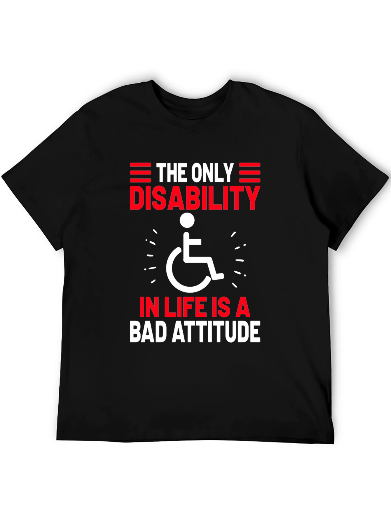 Disability Attitude T-Shirt Black Graphic Tee
