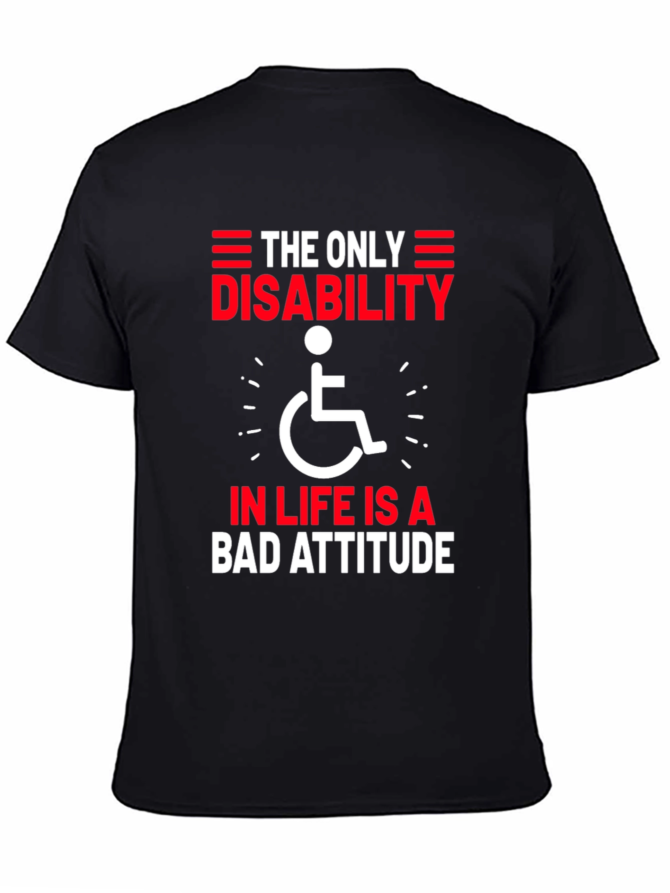 Disability Attitude T-Shirt Black Graphic Tee