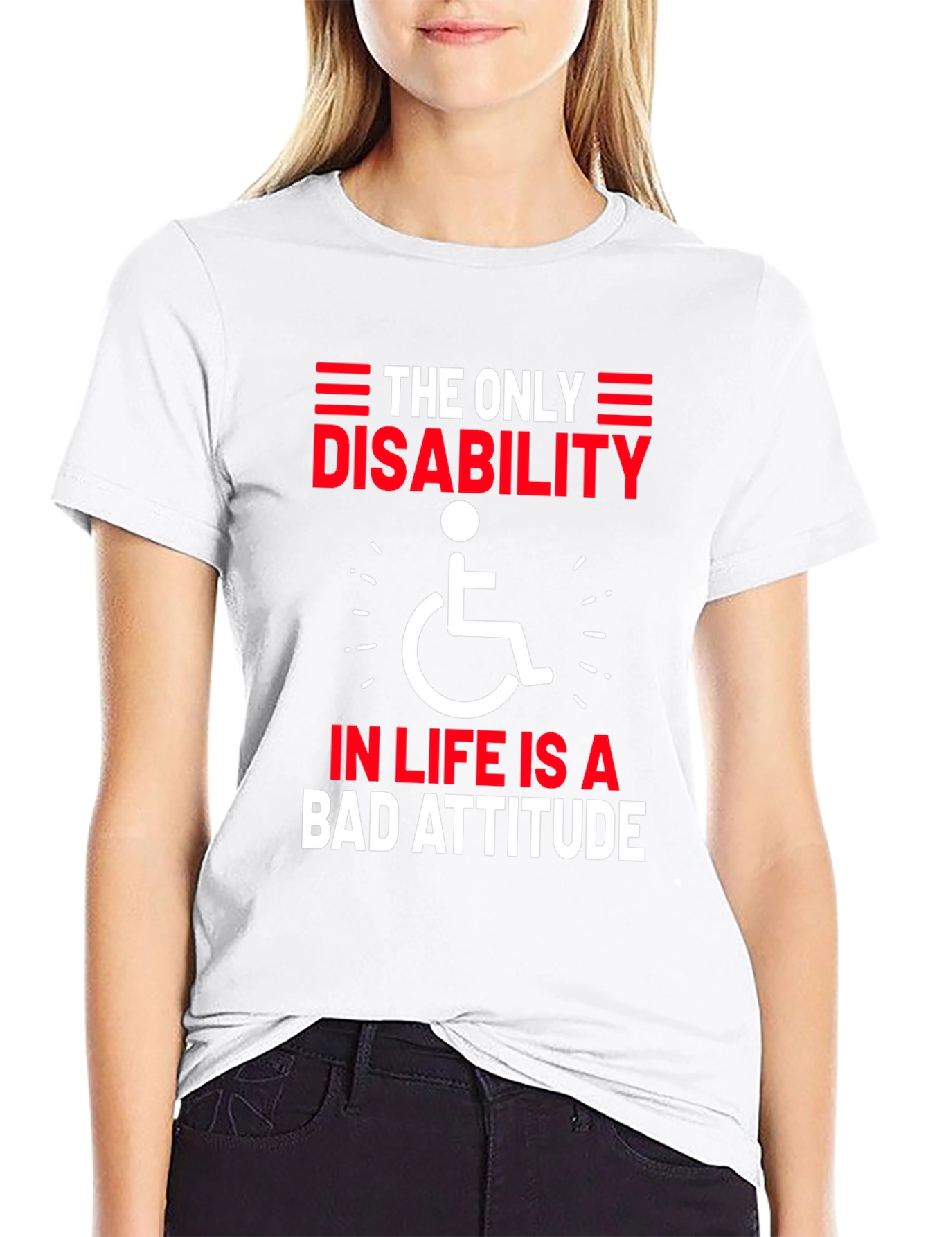 Disability Attitude T-Shirt Black Graphic Tee