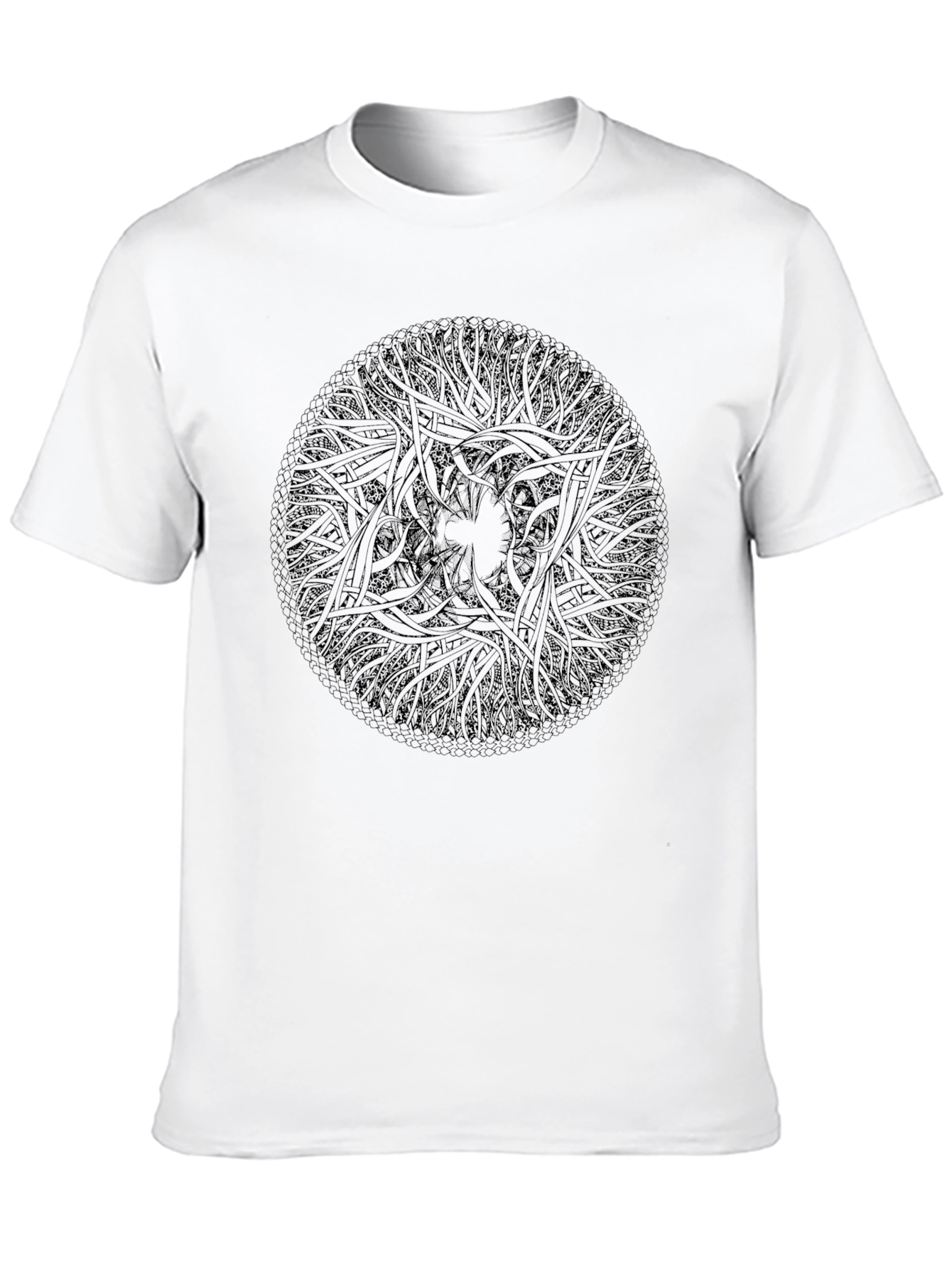 Abstract Geometric Design Black T-Shirt