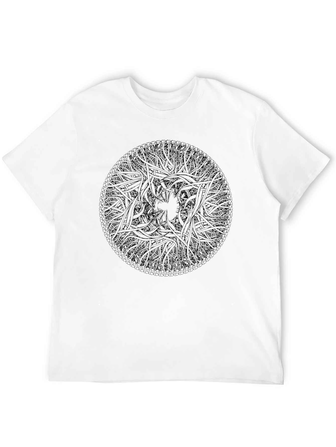 Abstract Geometric Design Black T-Shirt