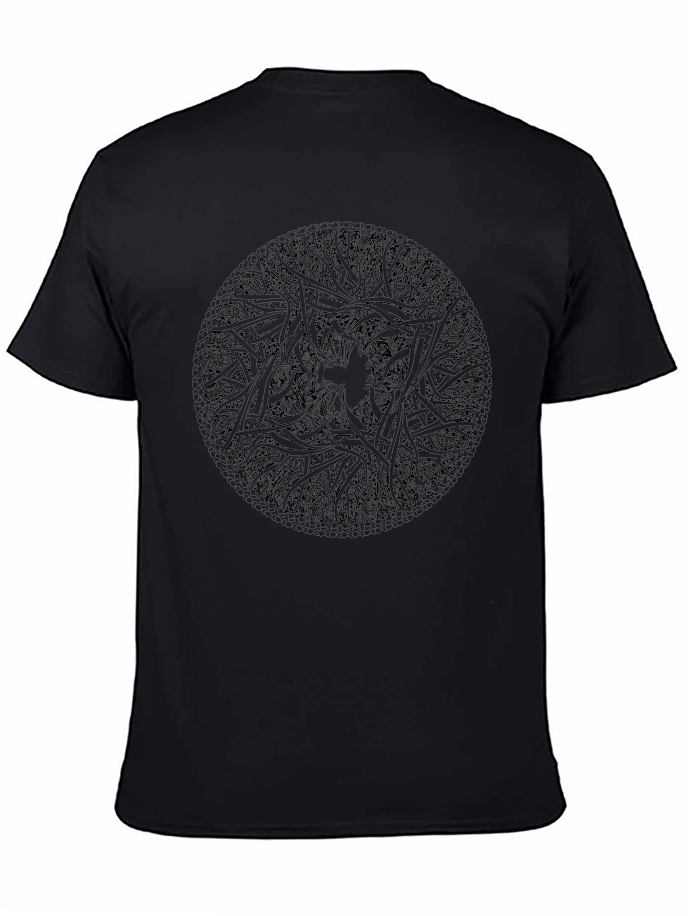Abstract Geometric Design Black T-Shirt
