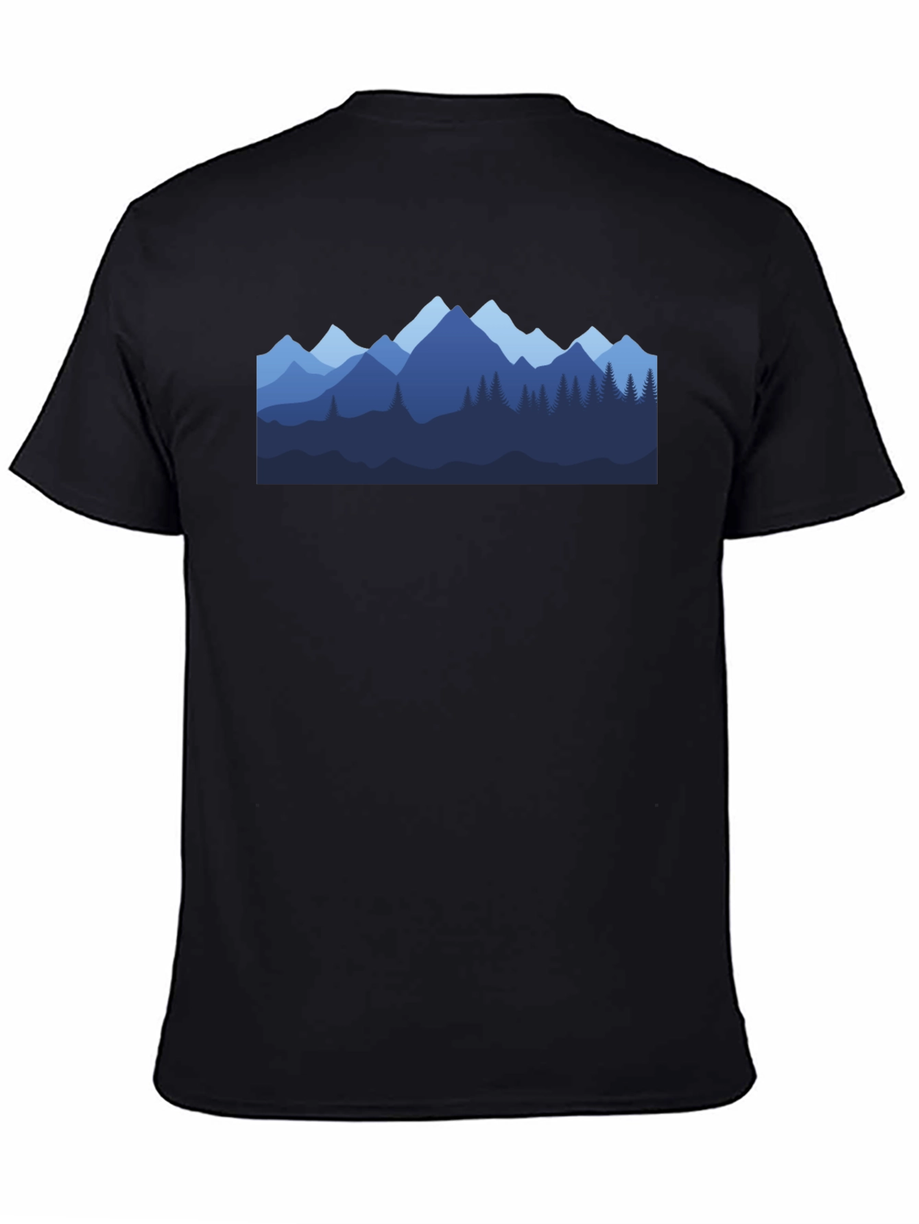 Mountainscape Graphic Tee - Black Cotton Blend
