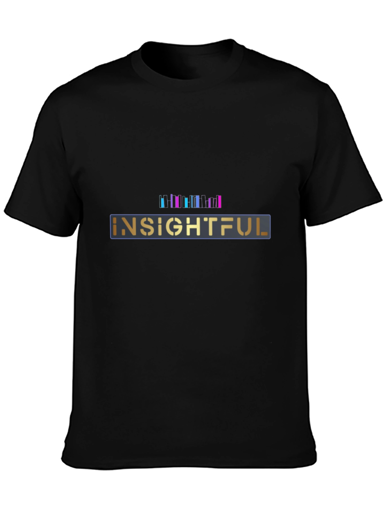 Insightful Graphic Tee - Black Casual T-Shirt