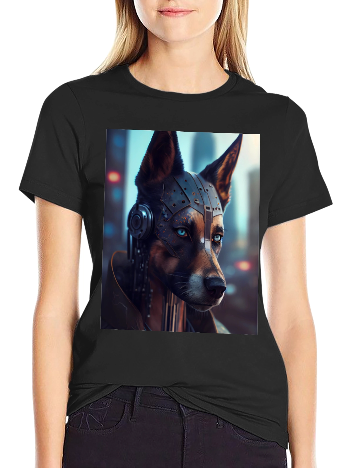 Cyberpunk Dog Graphic T-Shirt