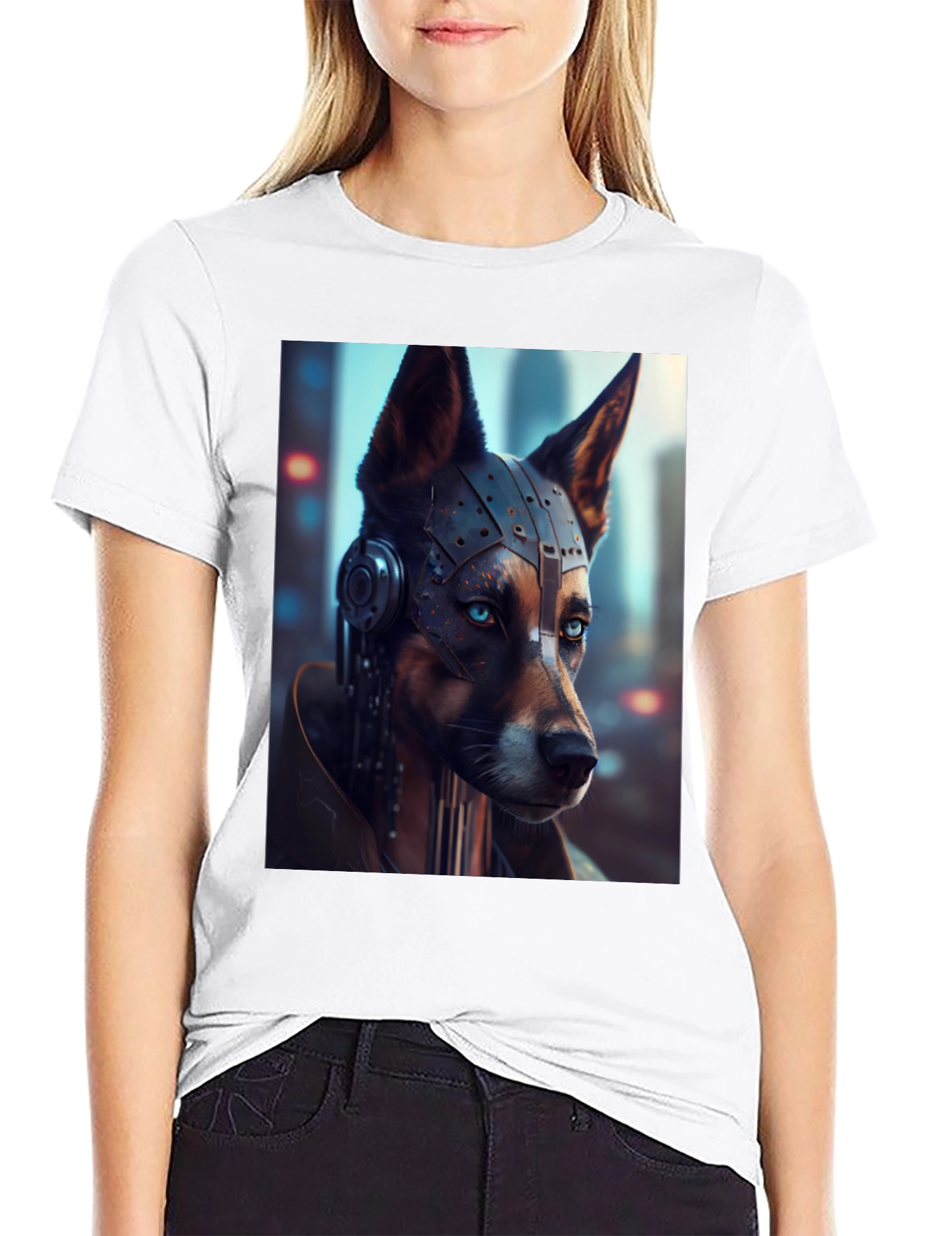 Cyberpunk Dog Graphic T-Shirt