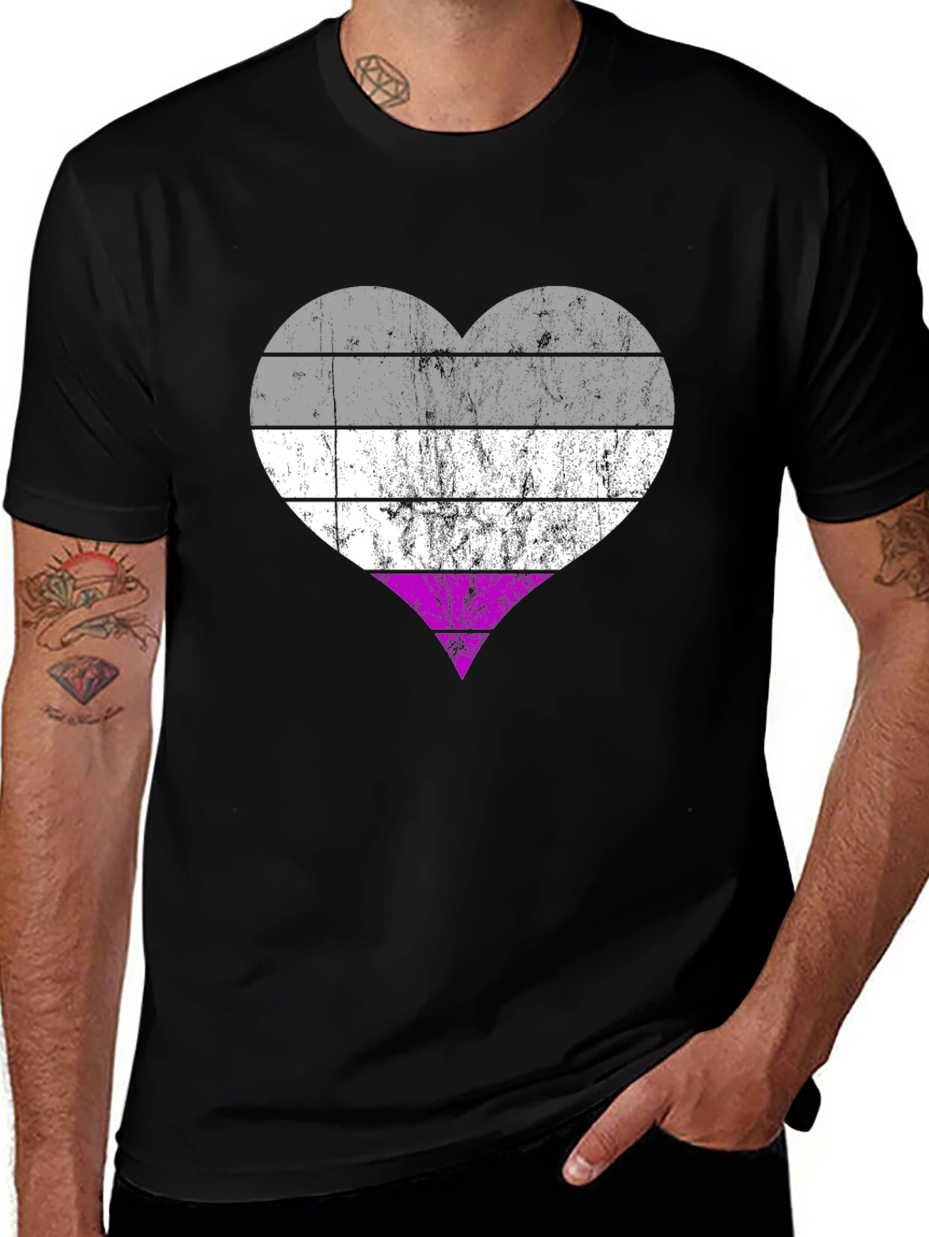 Asexual Pride Heart T-Shirt