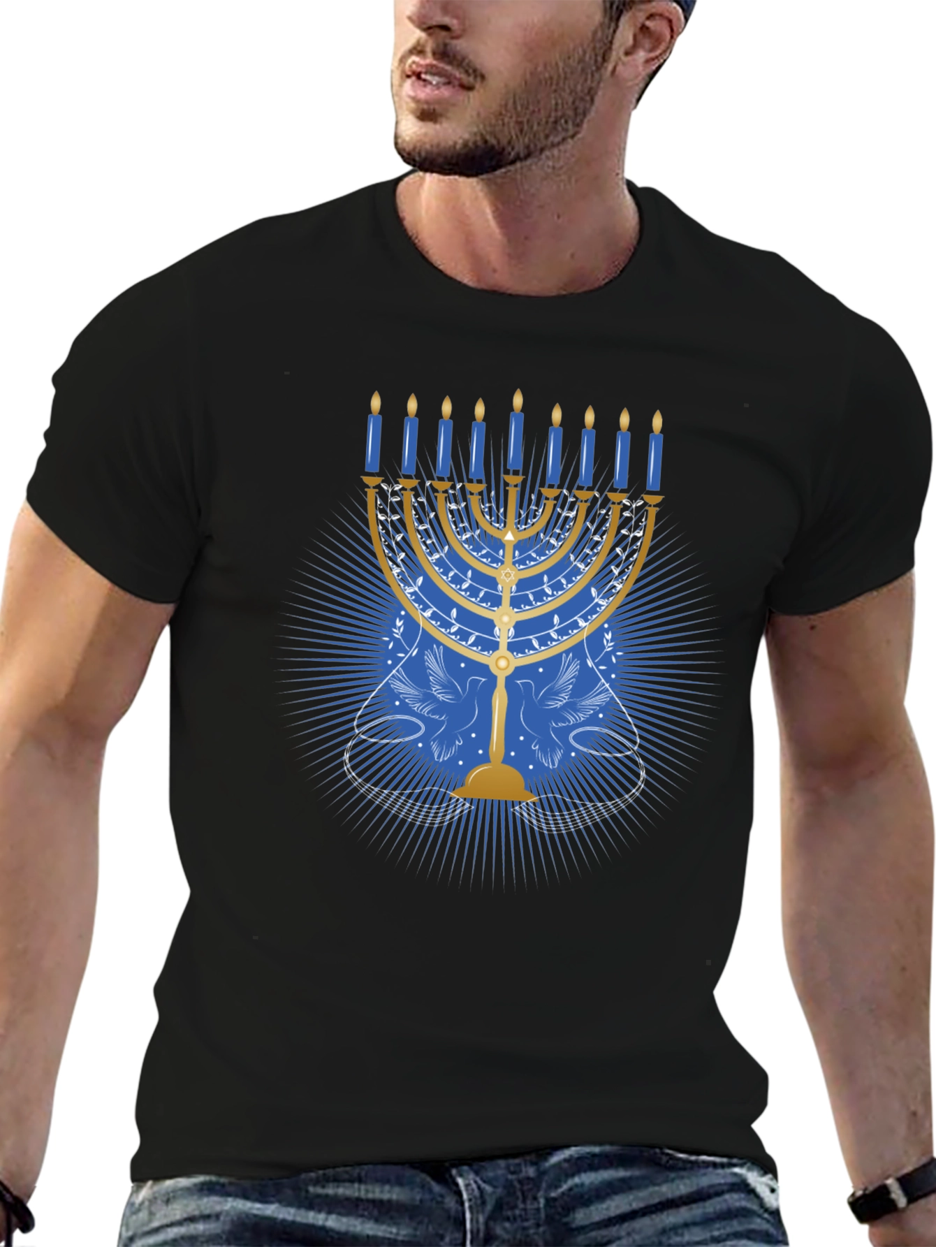 Hanukkah Menorah Graphic Tee
