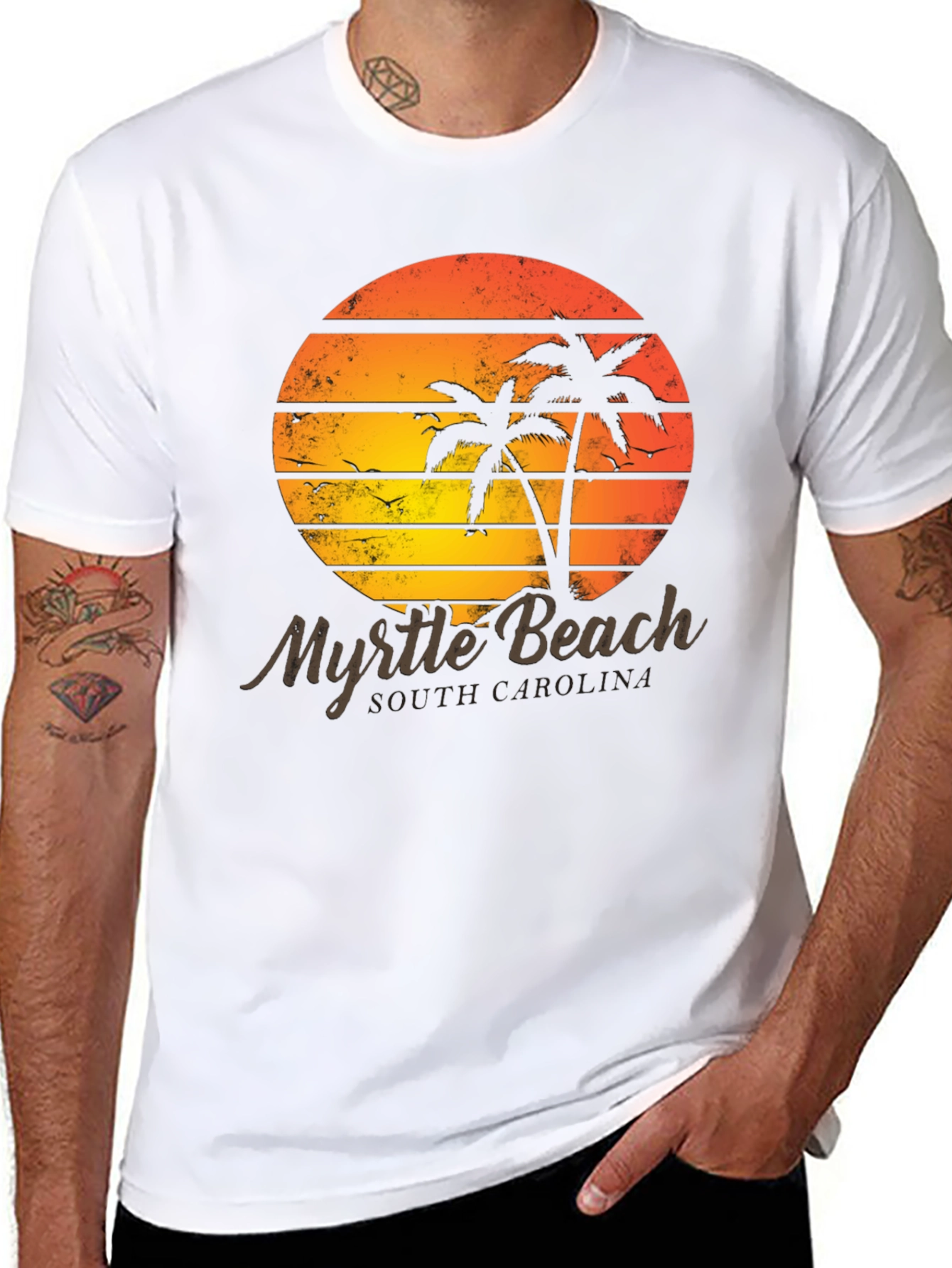 Myrtle Beach Retro Sunset Graphic Tee