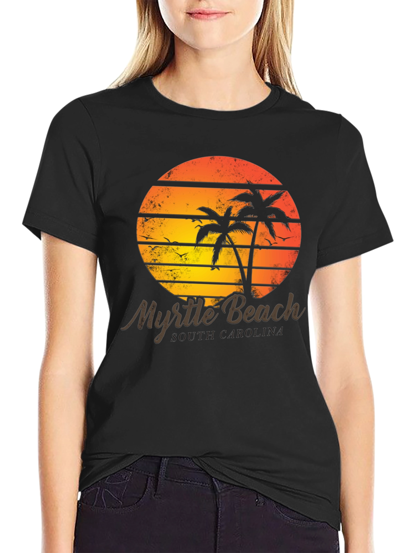Myrtle Beach Retro Sunset Graphic Tee