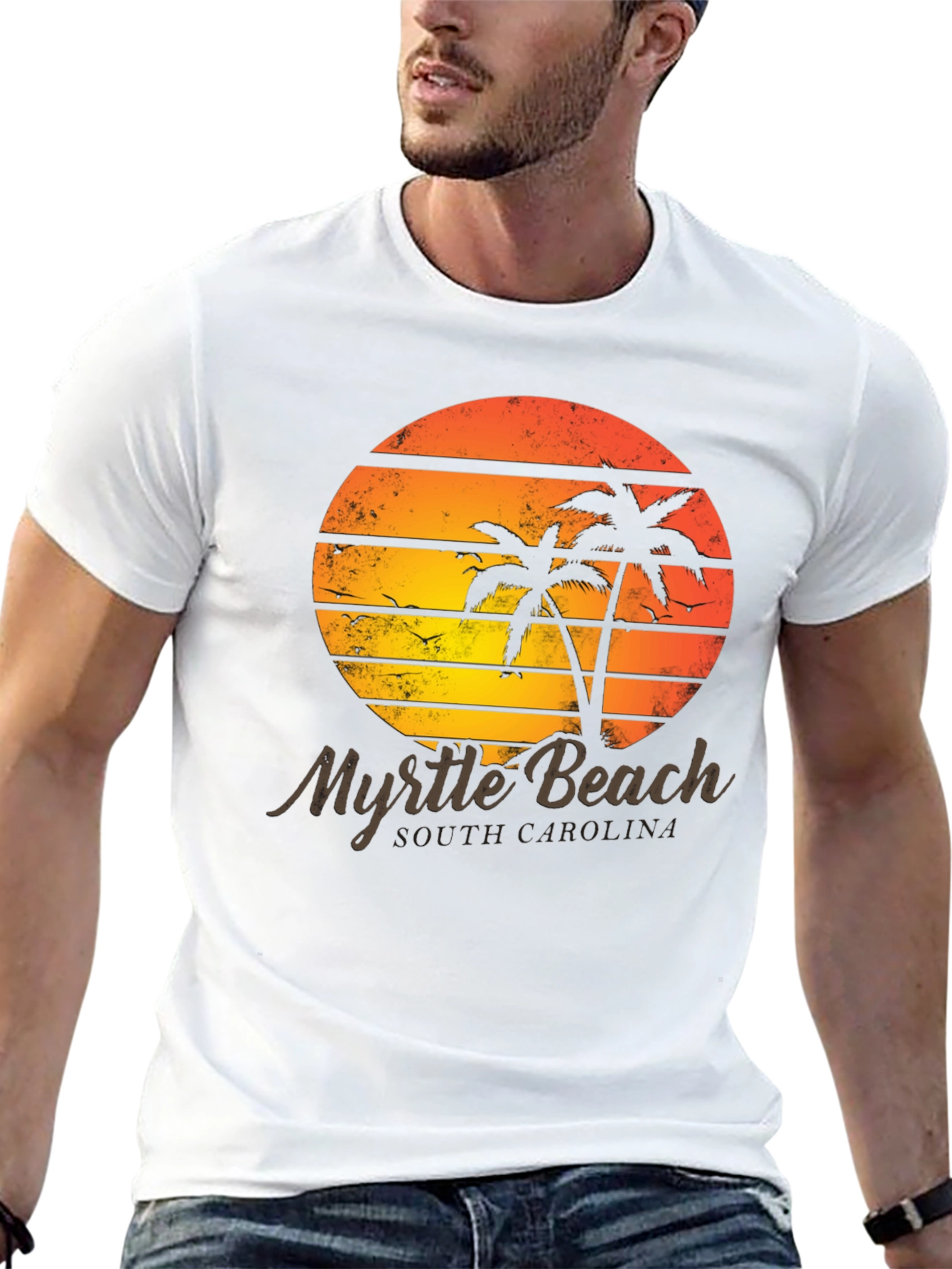 Myrtle Beach Retro Sunset Graphic Tee