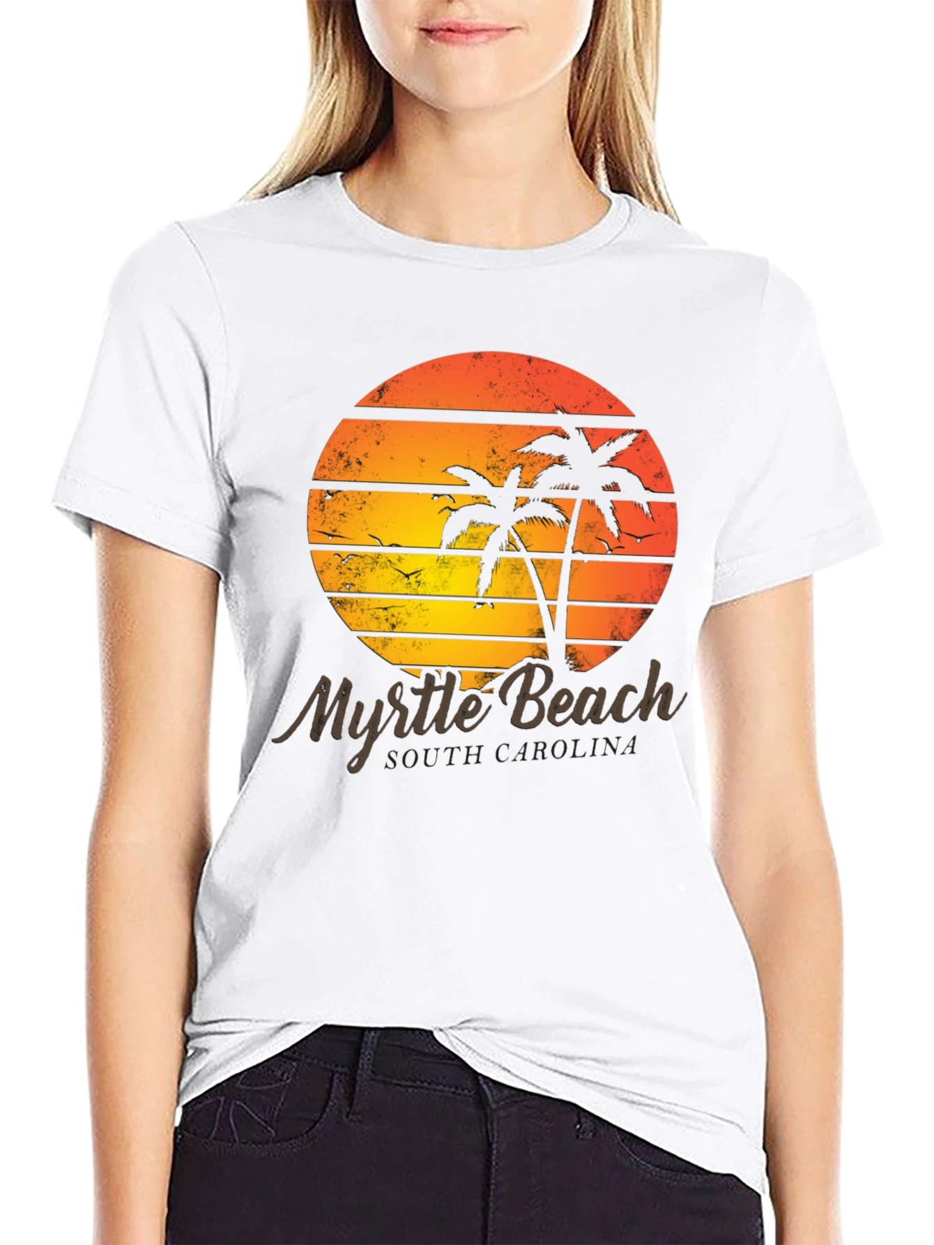 Myrtle Beach Retro Sunset Graphic Tee