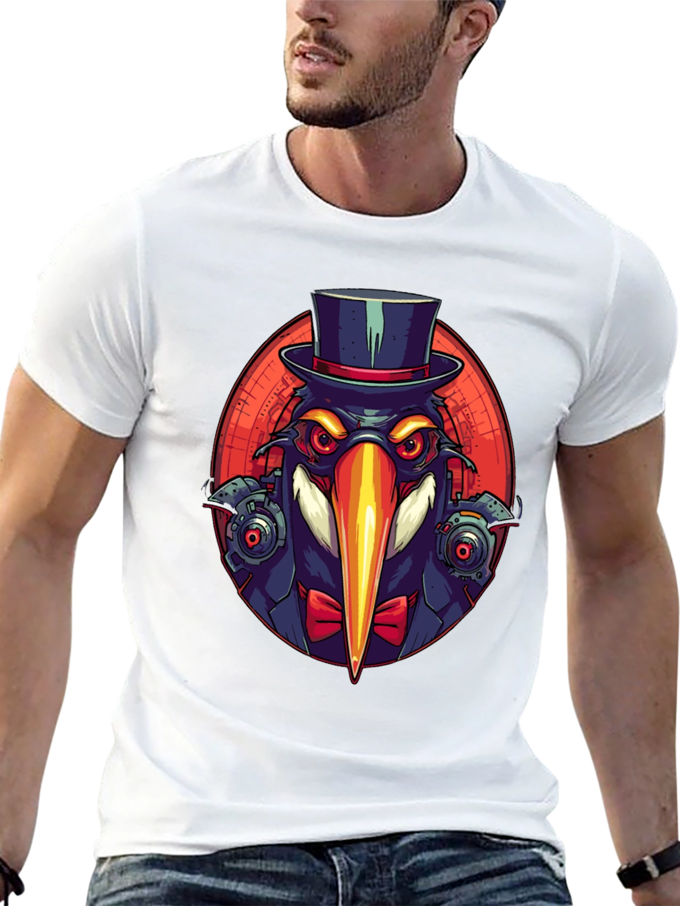 Steampunk Bird T-Shirt - Unique Graphic Tee