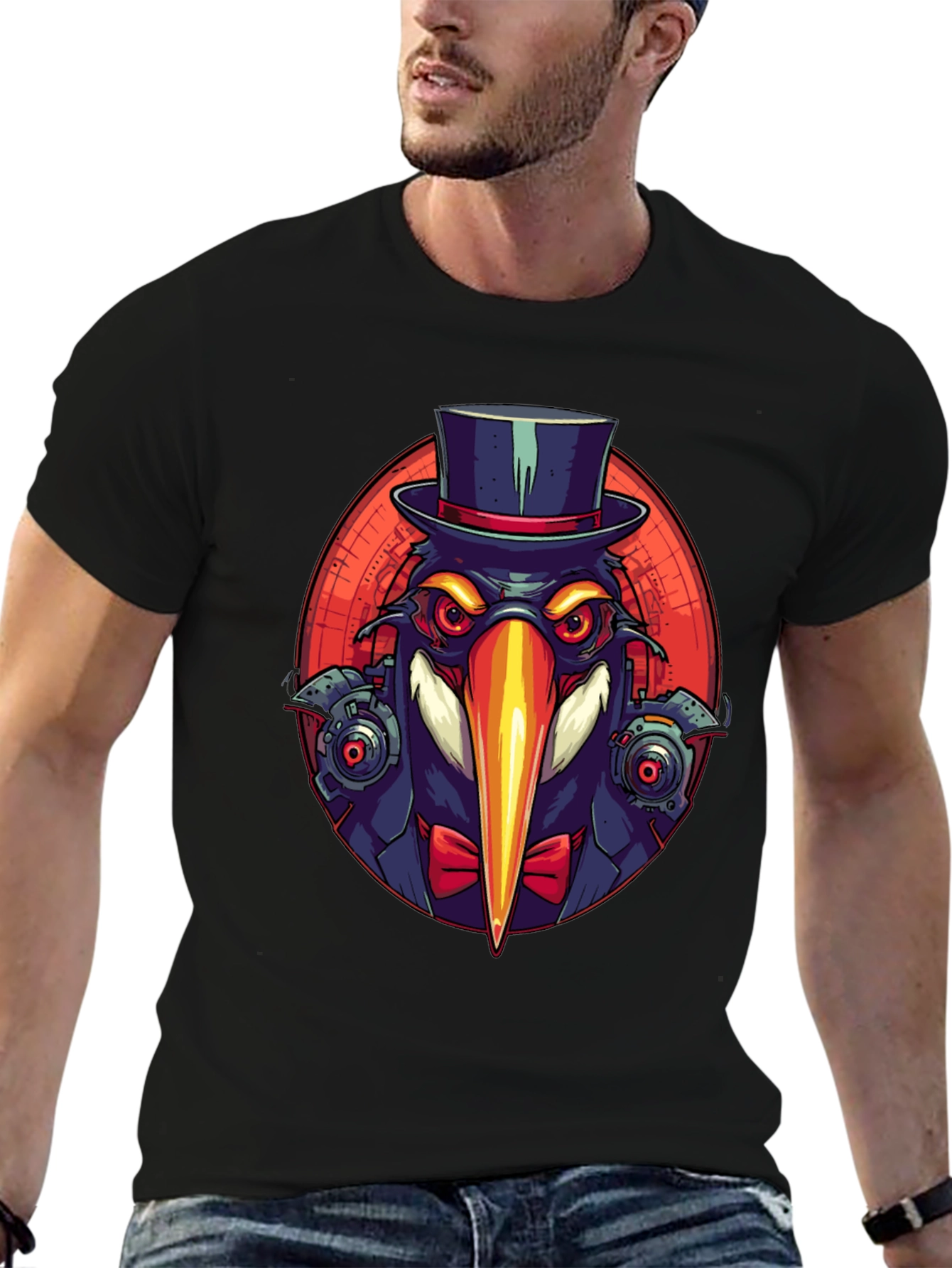 Steampunk Bird T-Shirt - Unique Graphic Tee