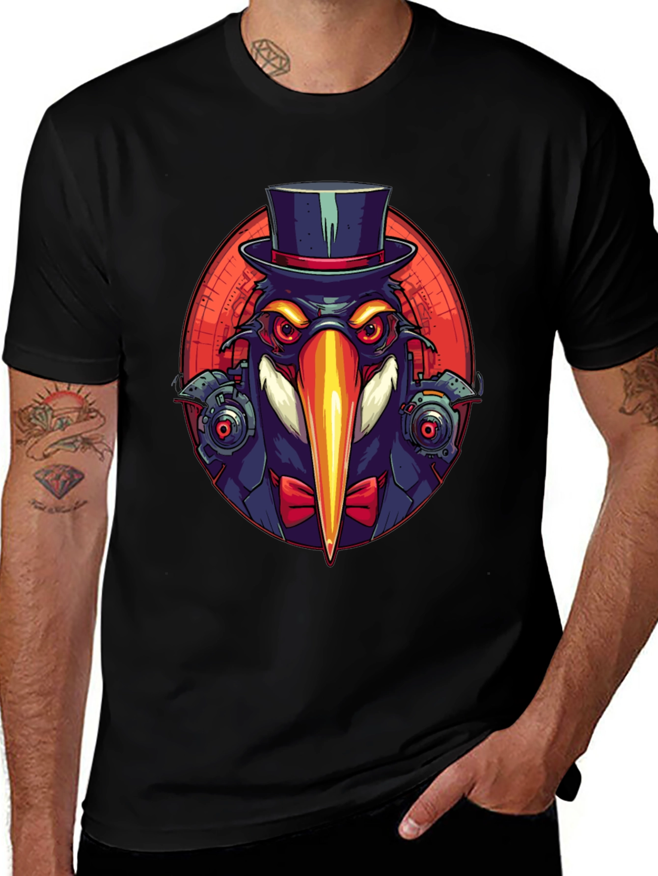 Steampunk Bird T-Shirt - Unique Graphic Tee