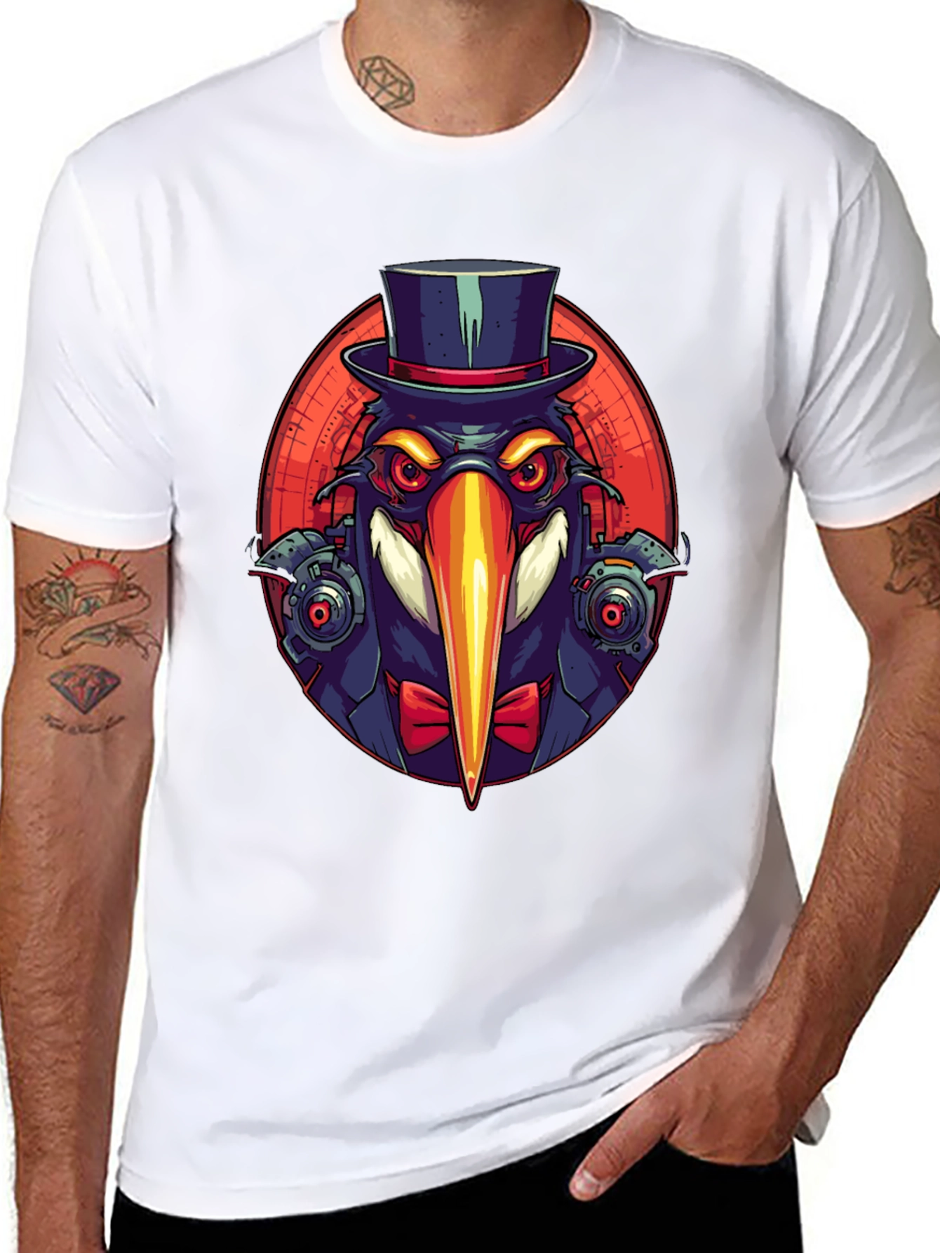 Steampunk Bird T-Shirt - Unique Graphic Tee