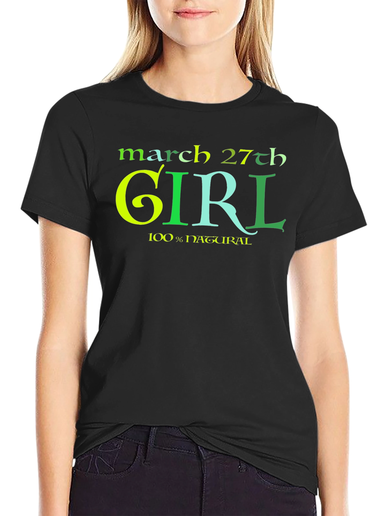 March 27th Girl Natural Cotton T-Shirt